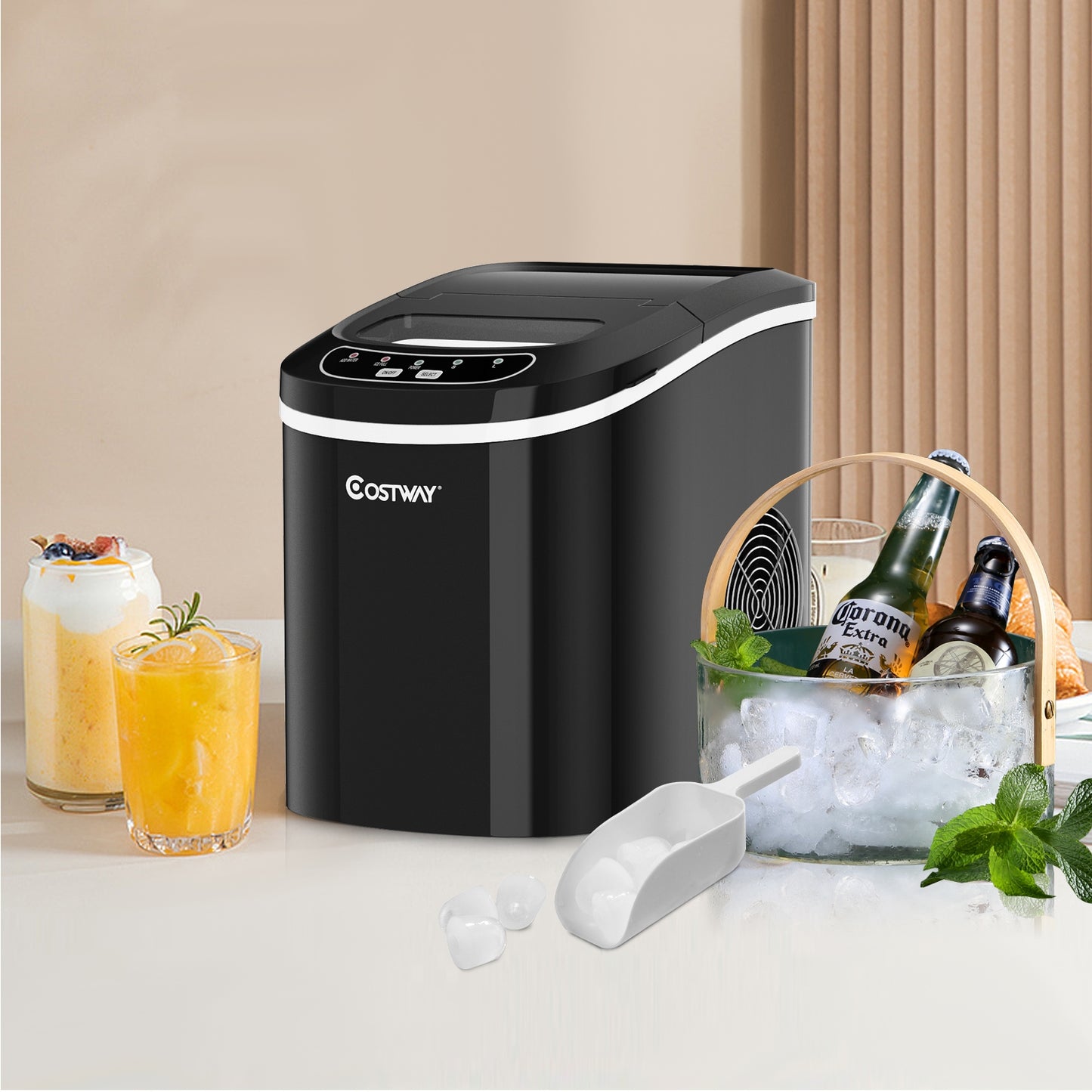 Mini Portable Compact Electric Ice Maker Machine-Black Kids Crystal