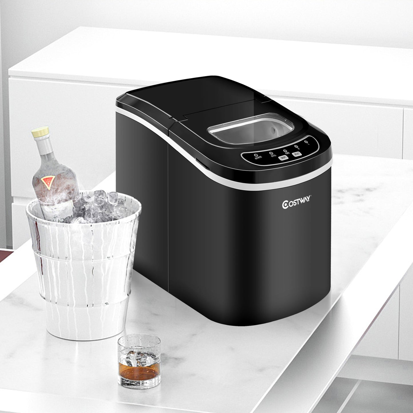 Mini Portable Compact Electric Ice Maker Machine-Black Kids Crystal