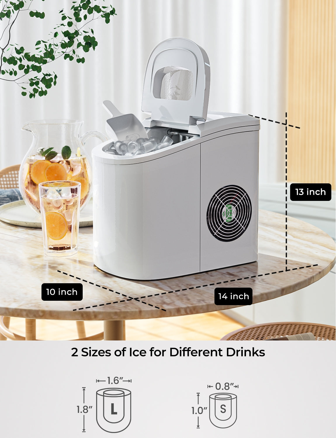 Mini Portable Compact Electric Ice Maker Machine-White Kids Crystal