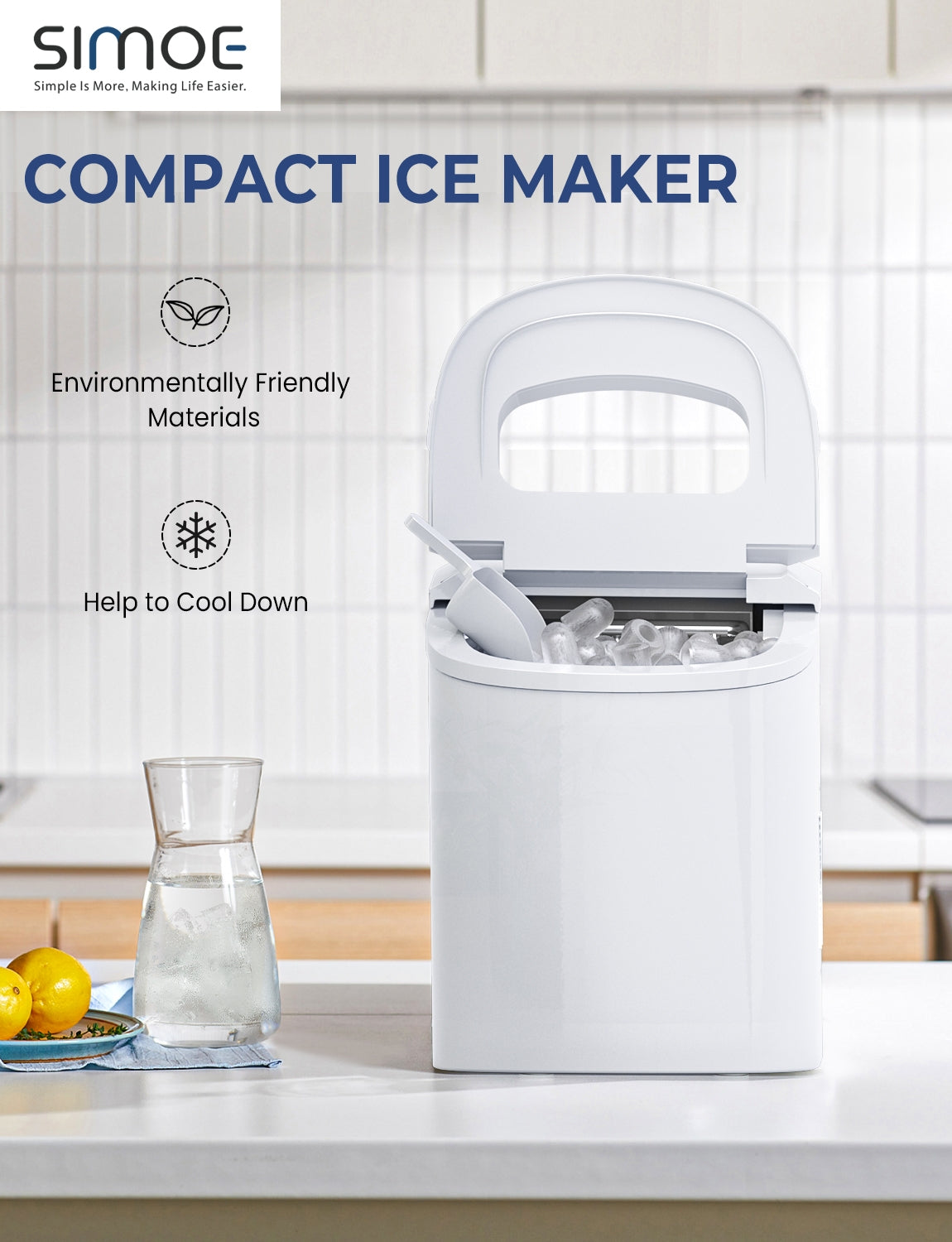 Mini Portable Compact Electric Ice Maker Machine-White Kids Crystal