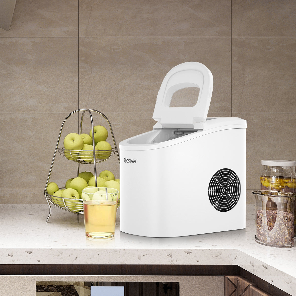 Mini Portable Compact Electric Ice Maker Machine-White Kids Crystal