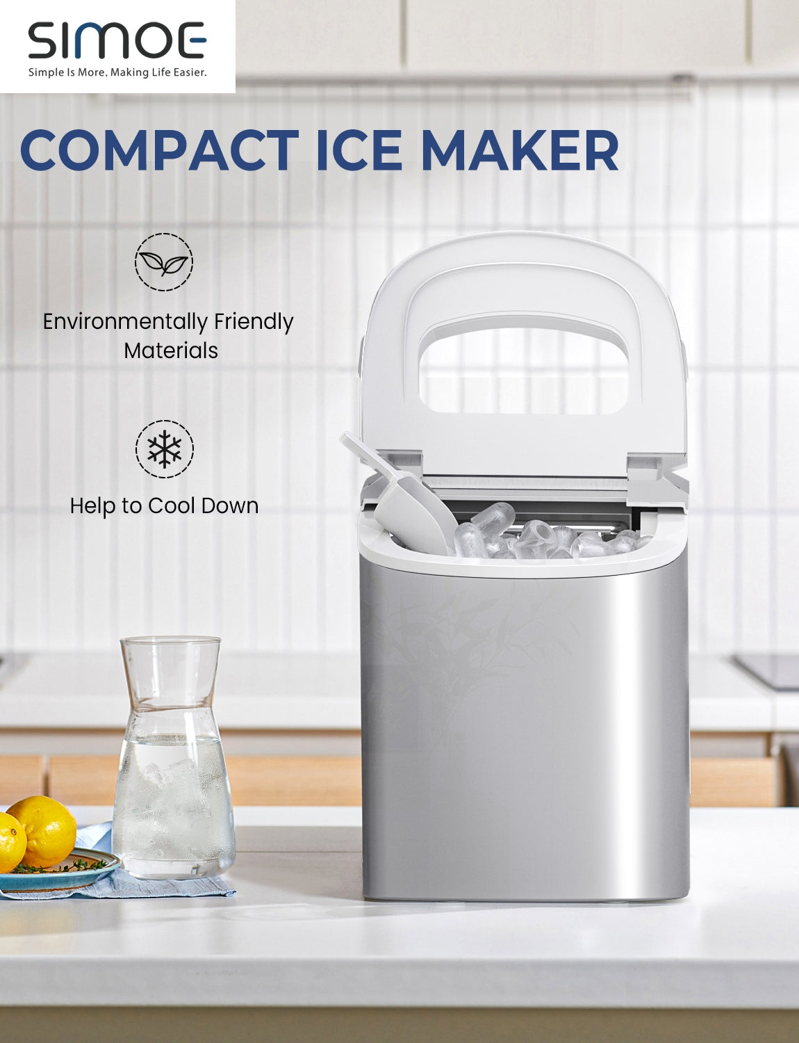 Mini Portable Compact Electric Ice Maker Machine-Silver Kids Crystal
