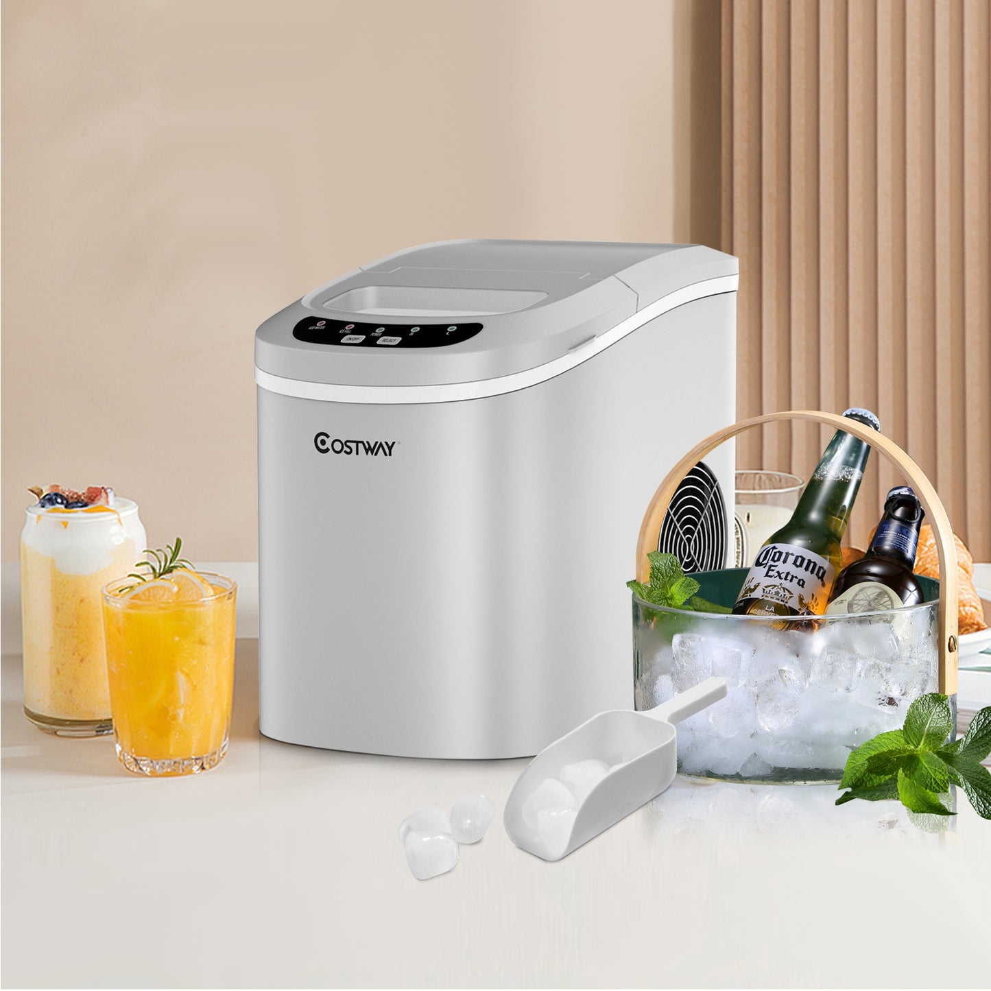 Mini Portable Compact Electric Ice Maker Machine-Silver Kids Crystal