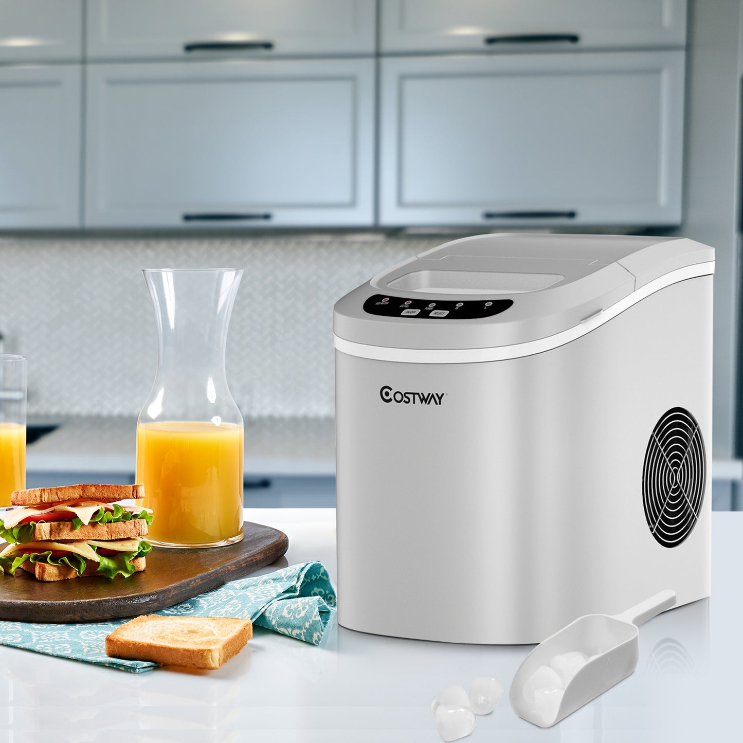 Mini Portable Compact Electric Ice Maker Machine-Silver Kids Crystal