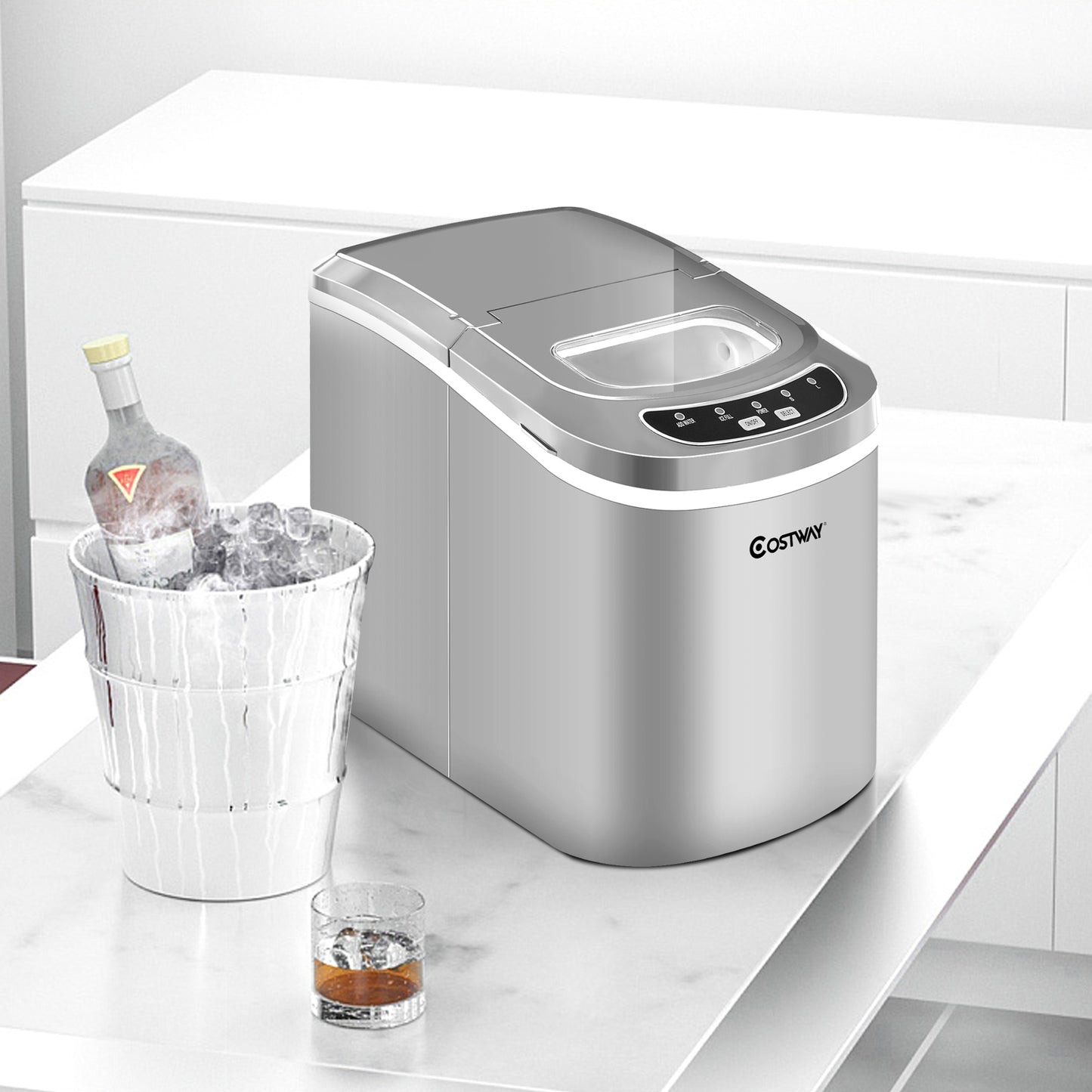Mini Portable Compact Electric Ice Maker Machine-Silver Kids Crystal