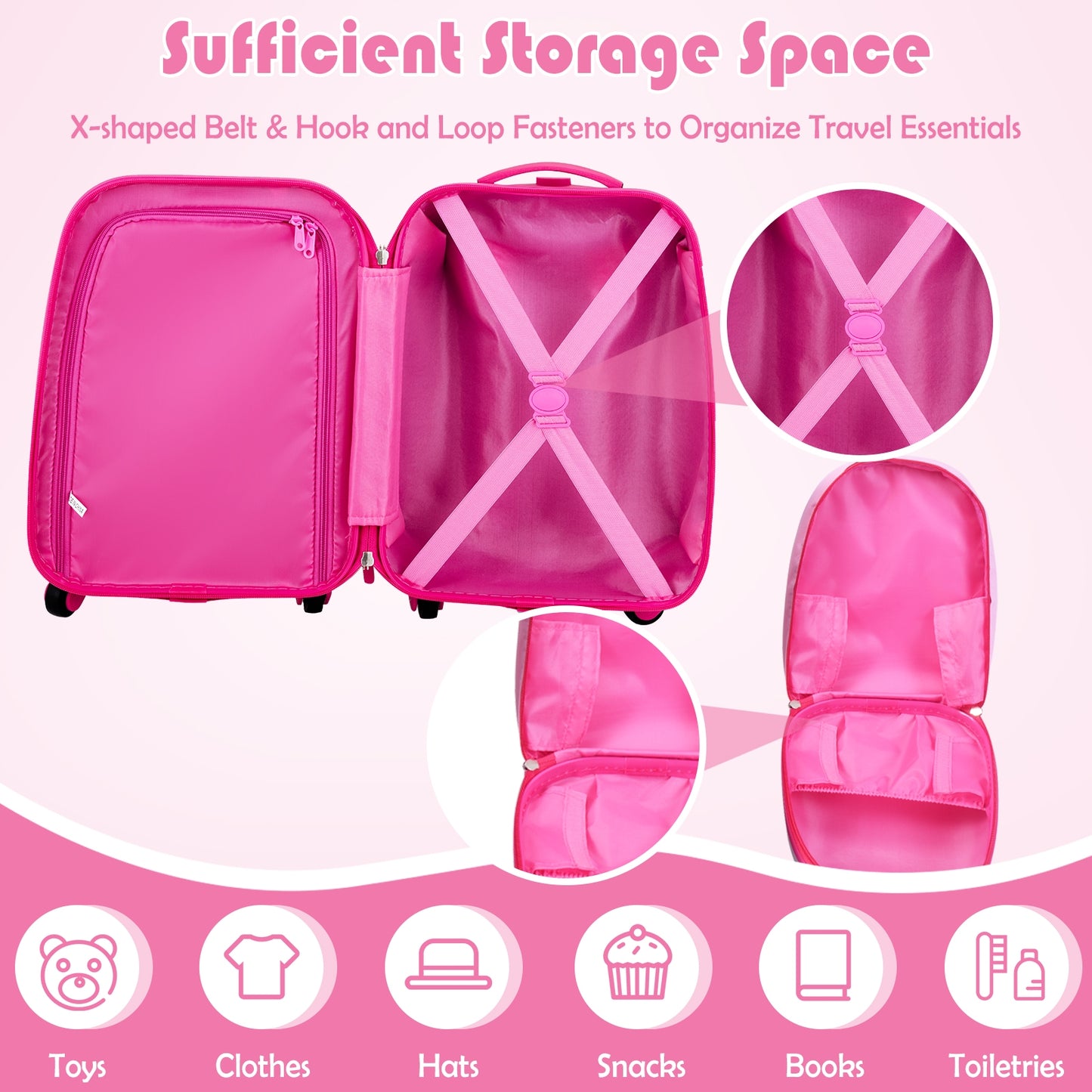 2 Pieces 12 Inch 16 Inch Green ABS Kids Suitcase Luggage Set Kids Crystal