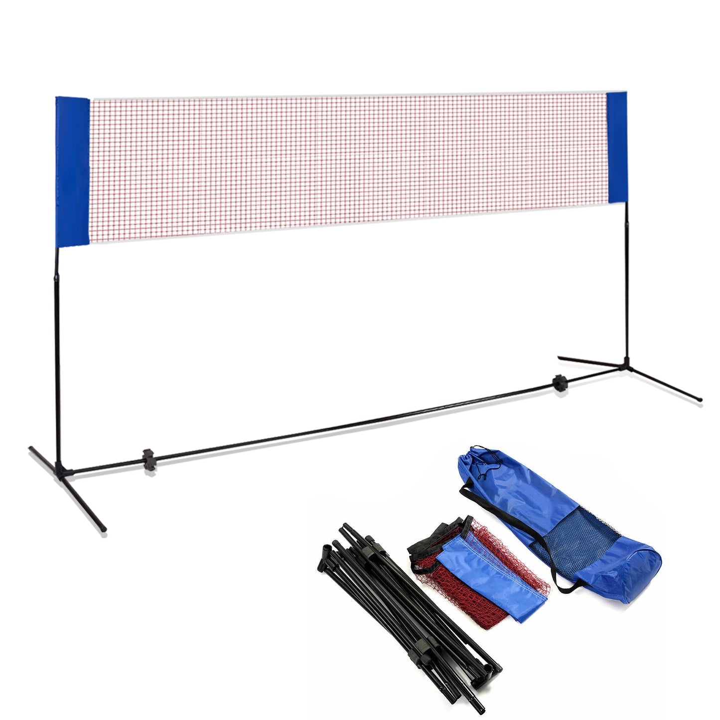 14 x 5 Feet Portable Beach Training Badminton Net with Carrying Bag Kids Crystal