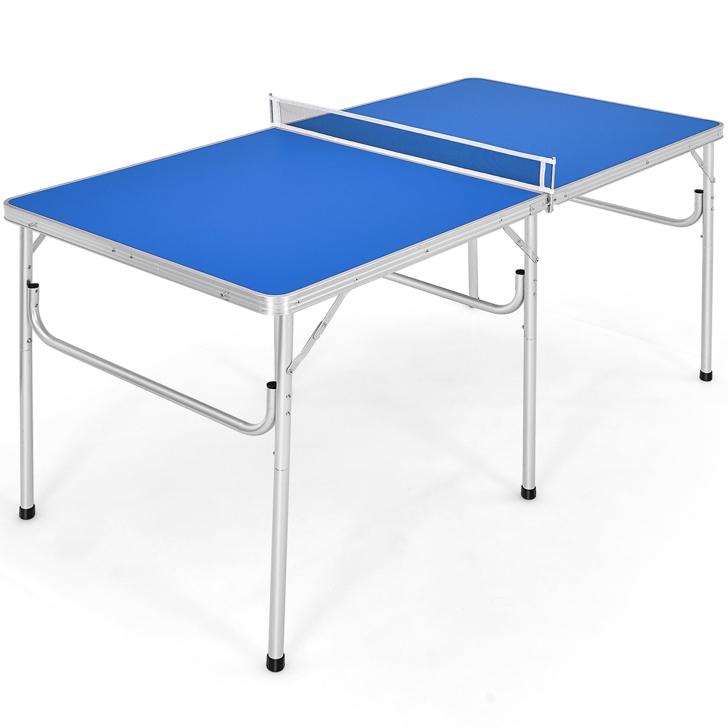60 Inch Portable Tennis Ping Pong Folding Table with Accessories-Blue Kids Crystal