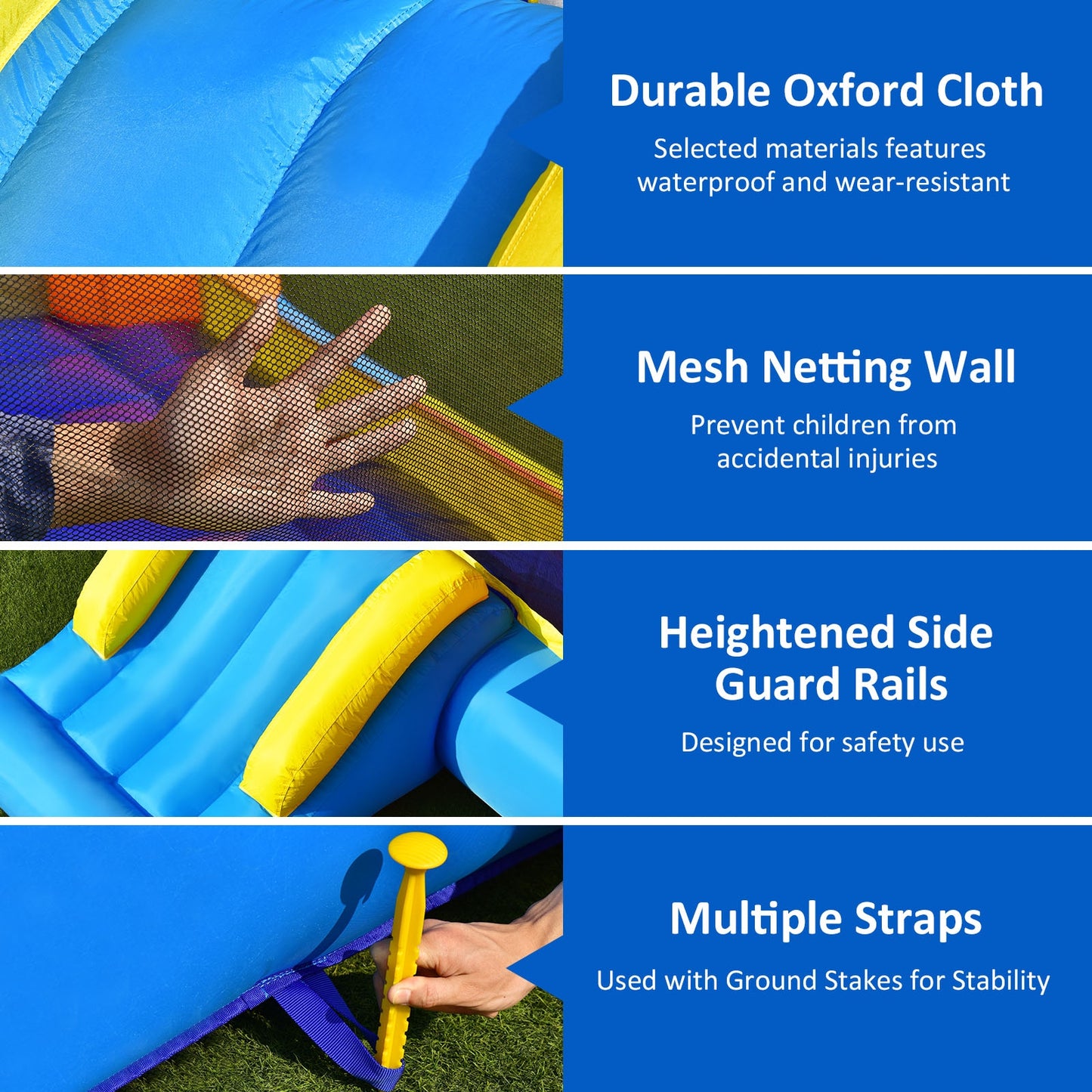 Kids Inflatable Bounce House Magic Castle with Large Jumping Area without Blower Kids Crystal