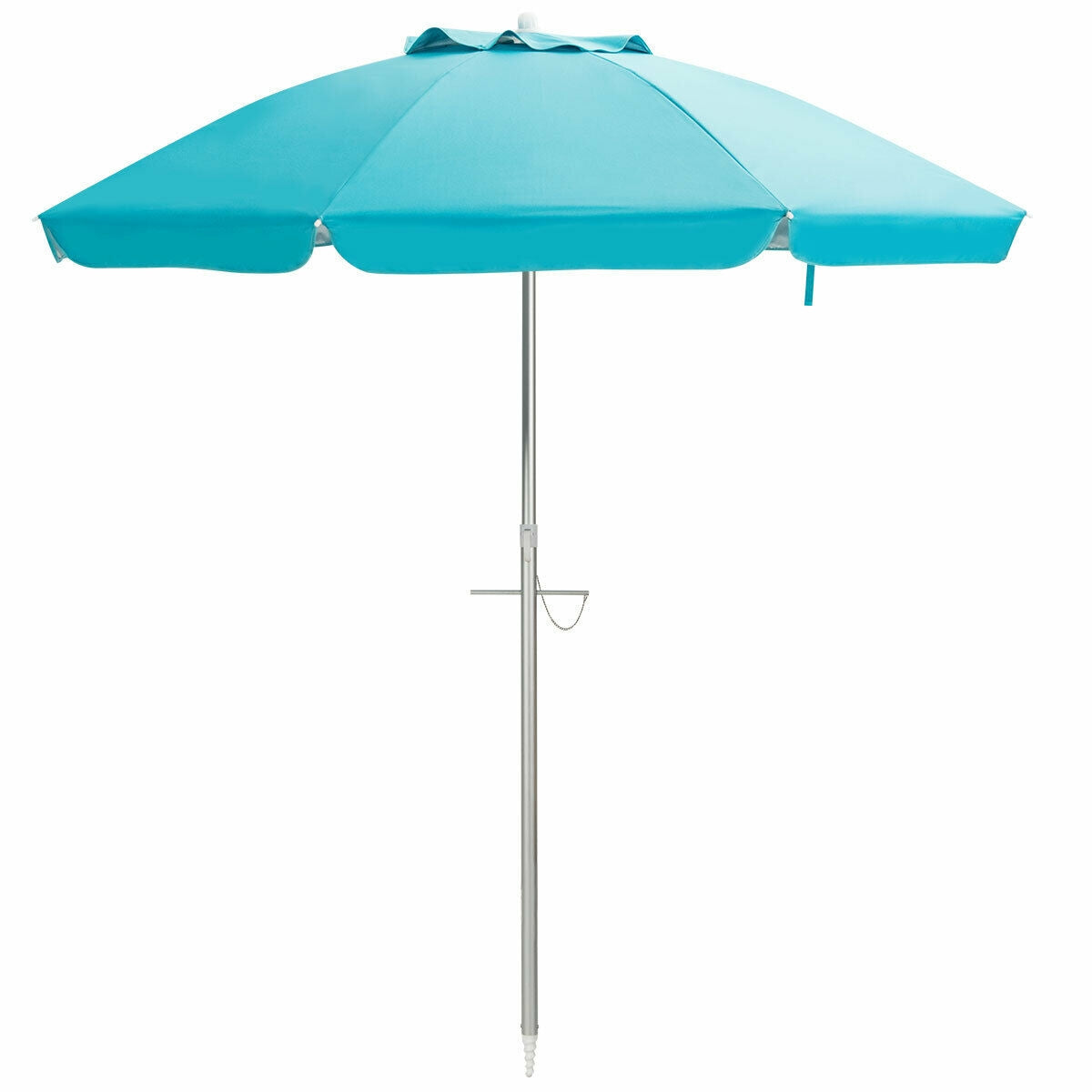 6.5 Feet Beach Umbrella with Sun Shade and Carry Bag without Weight Base-Blue Kids Crystal