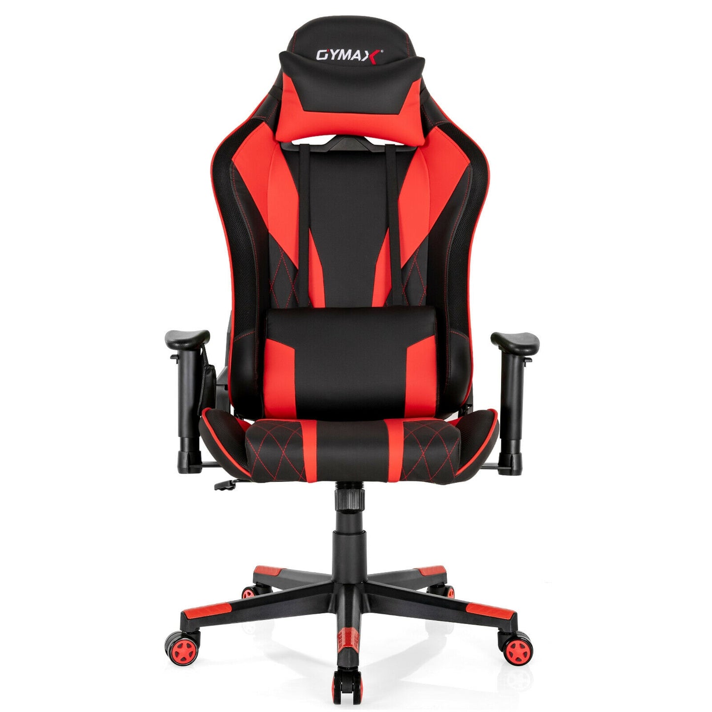 Gaming Chair Adjustable Swivel Computer Chair with Dynamic LED Lights-Red Kids Crystal