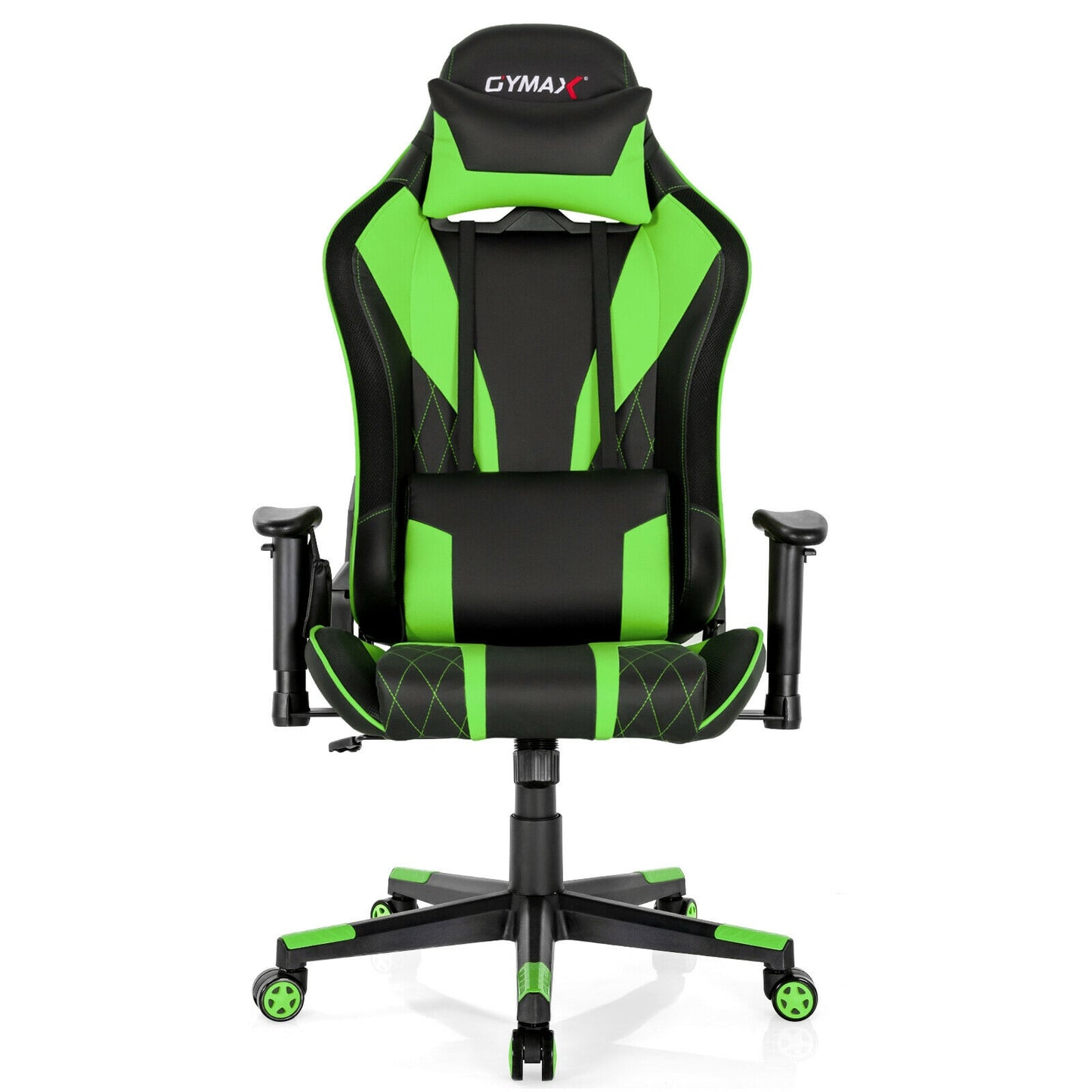 Gaming Chair Adjustable Swivel Computer Chair with Dynamic LED Lights-Green Kids Crystal