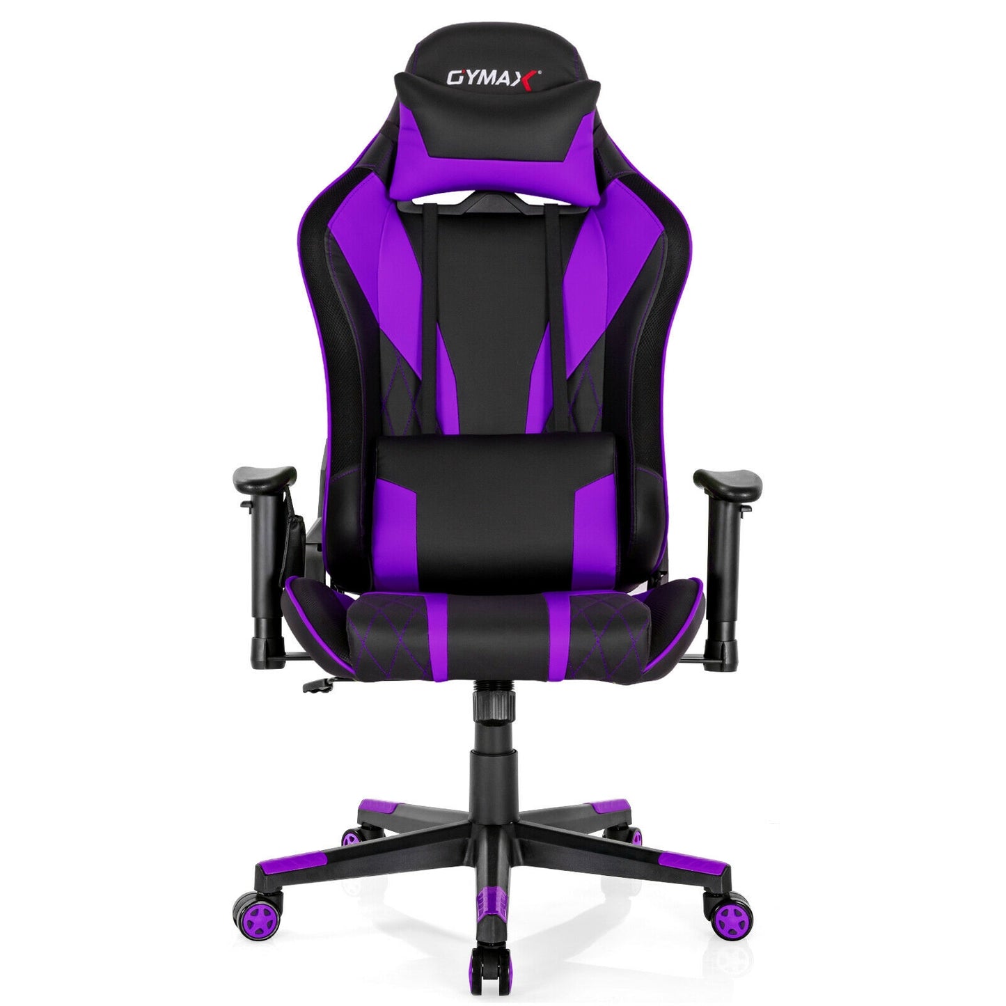 Gaming Chair Adjustable Swivel Computer Chair with Dynamic LED Lights-Purple Kids Crystal