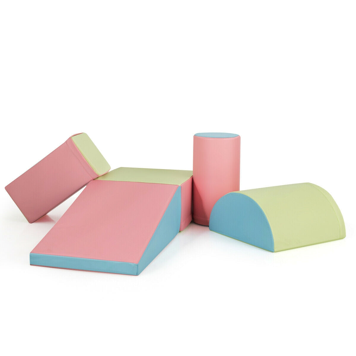 5-Piece Set Climb Activity Play Safe Foam Blocks-Pink Kids Crystal
