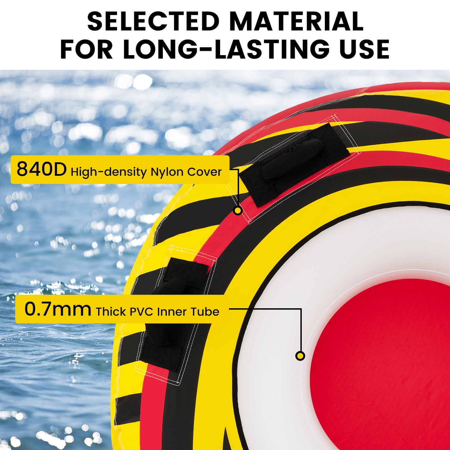 Inflatable Towable Tubes for Boating Water Sport Kids Crystal