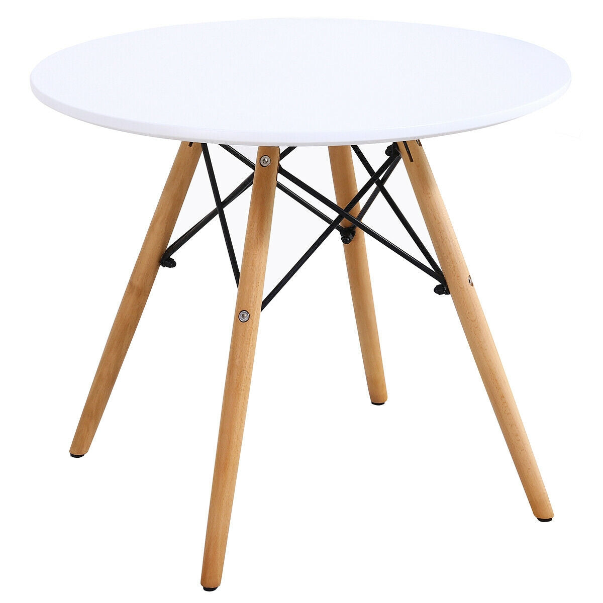 3 Pieces Kid's Modern Round Table Chair Set Kids Crystal