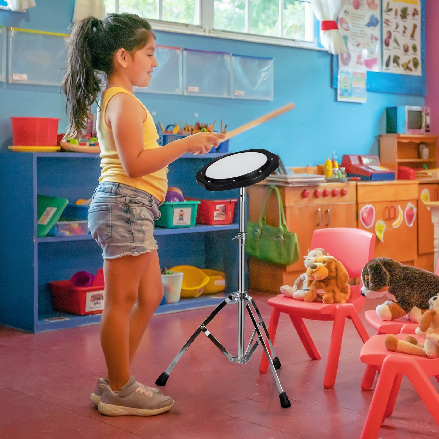 30 Notes Percussion with Practice Pad Mallets Sticks Stand Kids Crystal