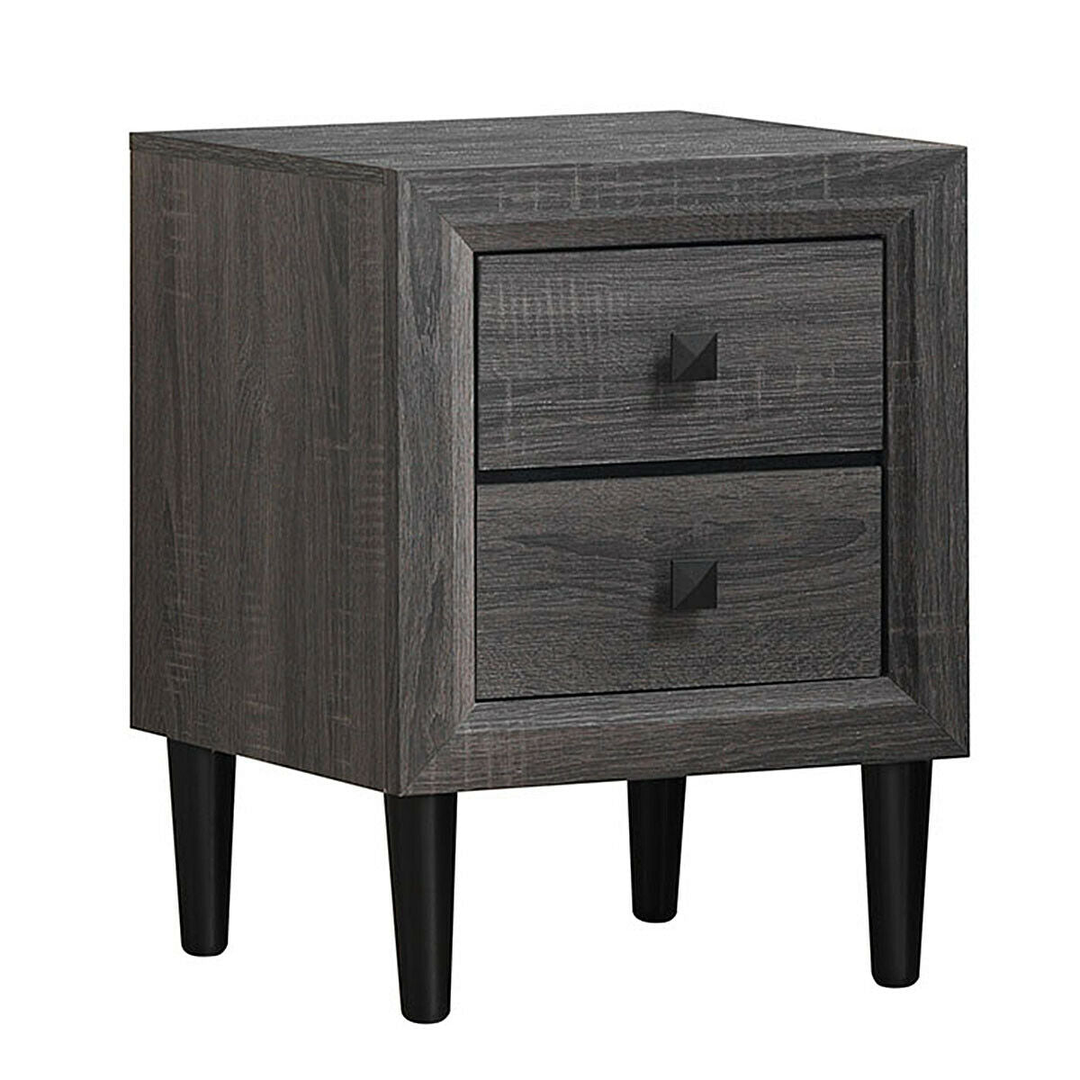 2PCS Nightstand W/2 Drawer Multipurpose Kids Crystal