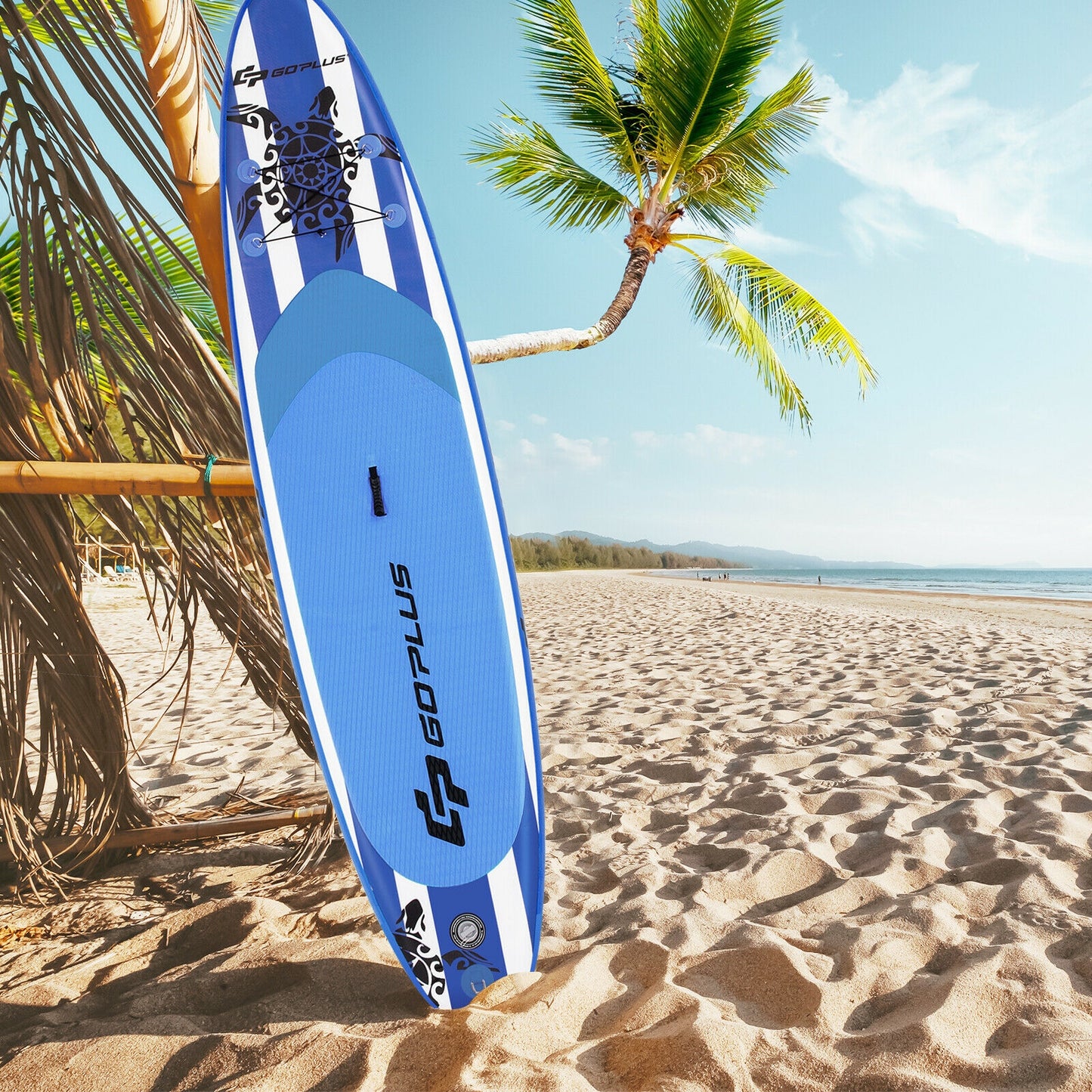 10.6 Feet Inflatable Adjustable Paddle Board with Carry Bag-M Kids Crystal