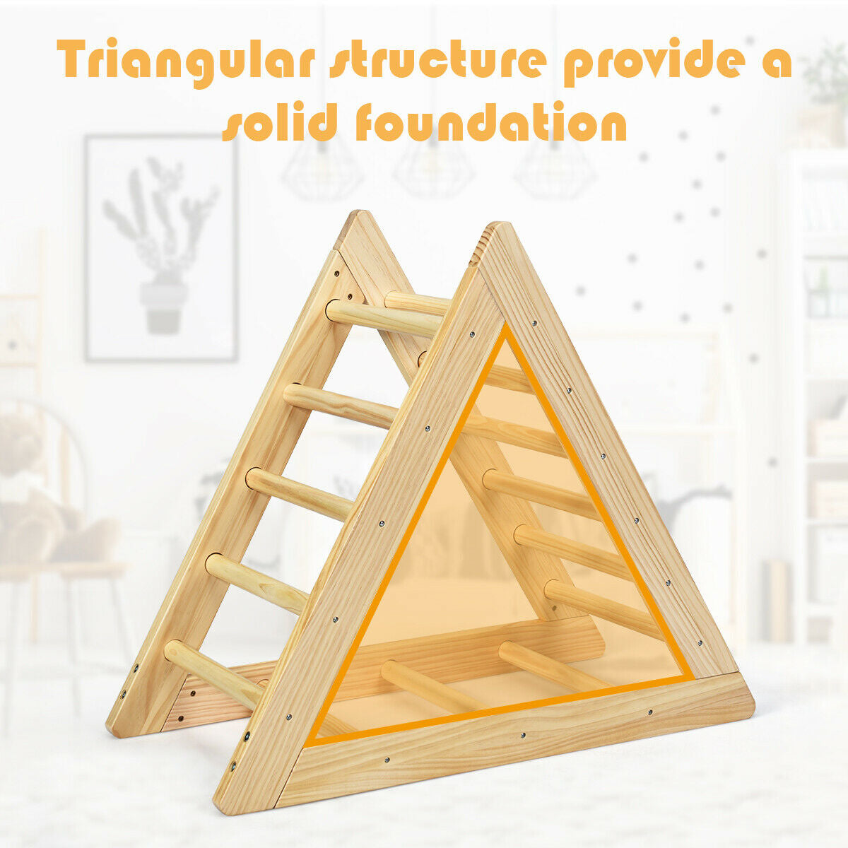 Wooden Triangle Climber for Toddler Step Training Kids Crystal
