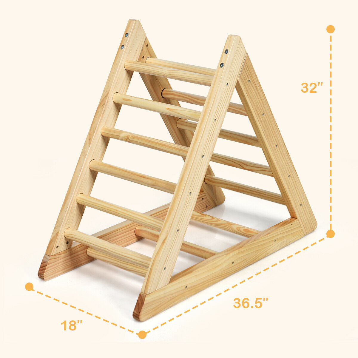 Wooden Triangle Climber for Toddler Step Training Kids Crystal