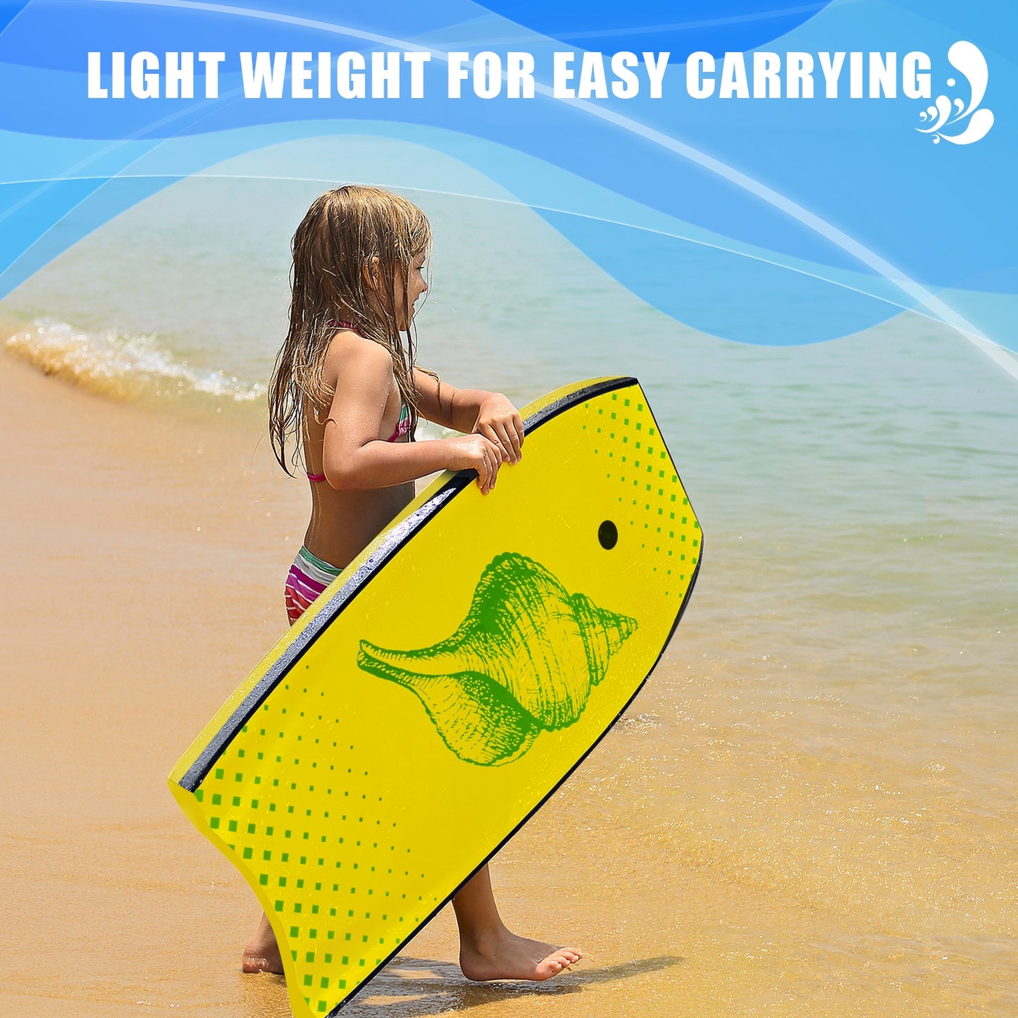 Super Lightweight Surfing Bodyboard-M Kids Crystal