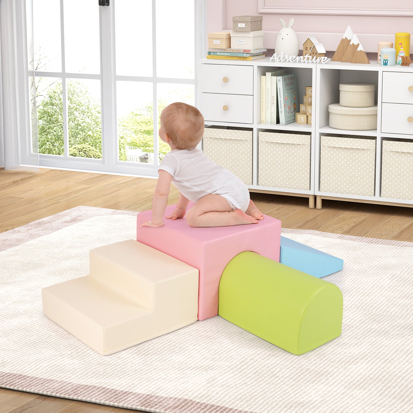 Climb and Crawl Foam Block Play Set for Infant Baby-Multicolor Kids Crystal