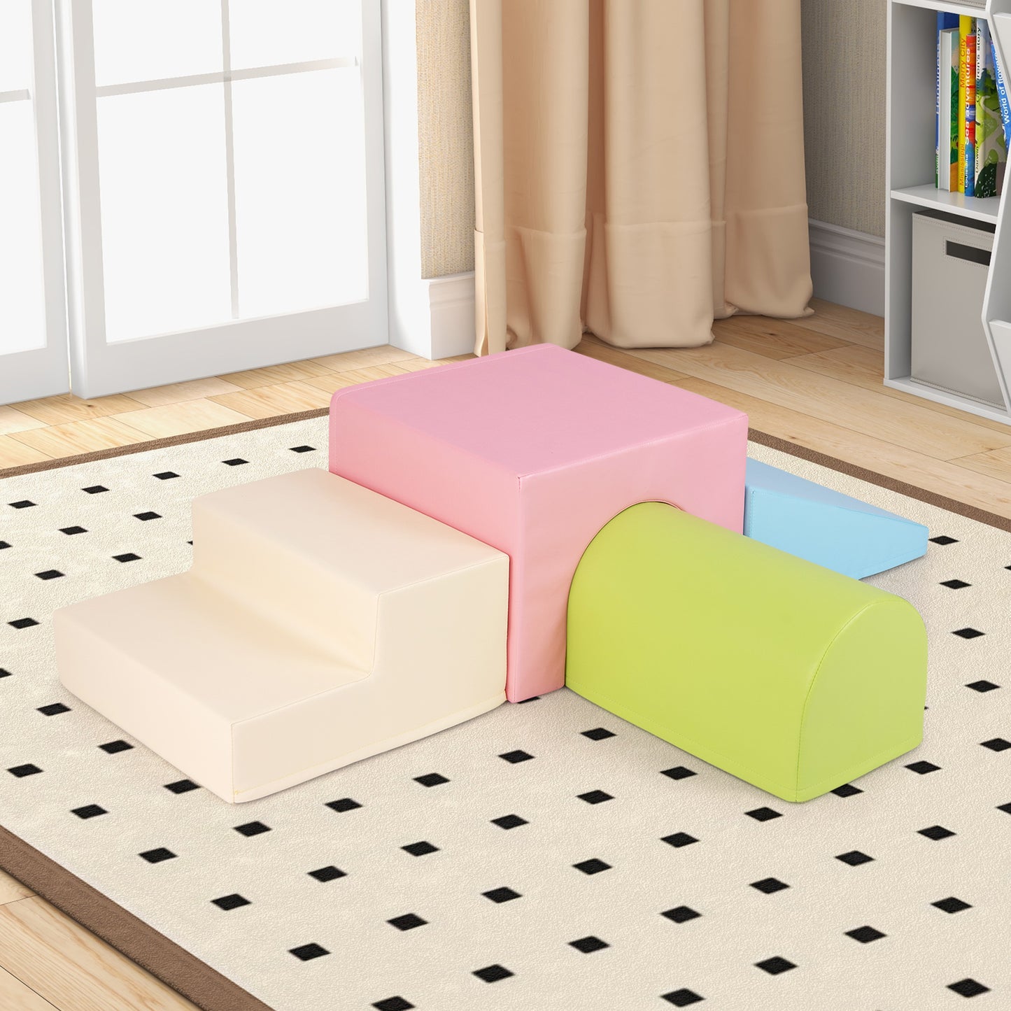 Climb and Crawl Foam Block Play Set for Infant Baby-Multicolor Kids Crystal