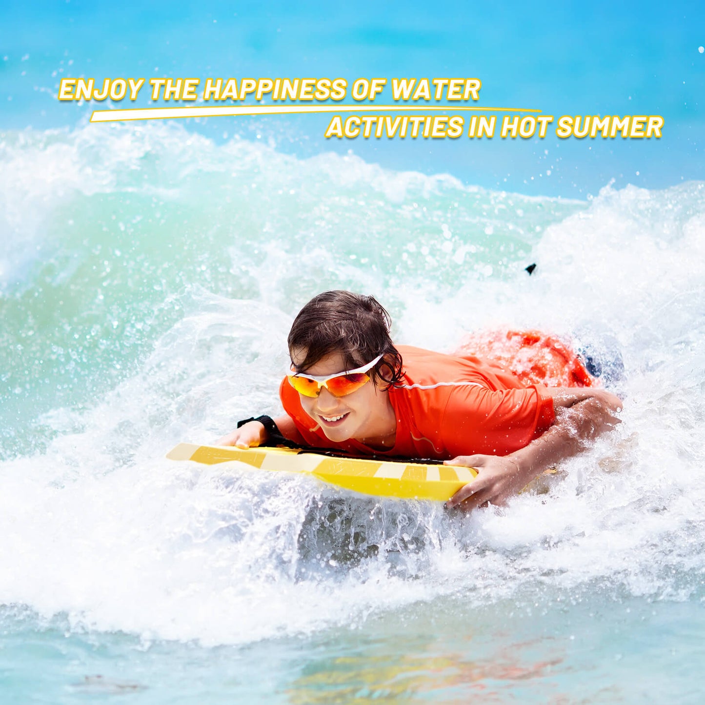 Super Lightweight Surfboard with Premium Wrist Leash-M Kids Crystal