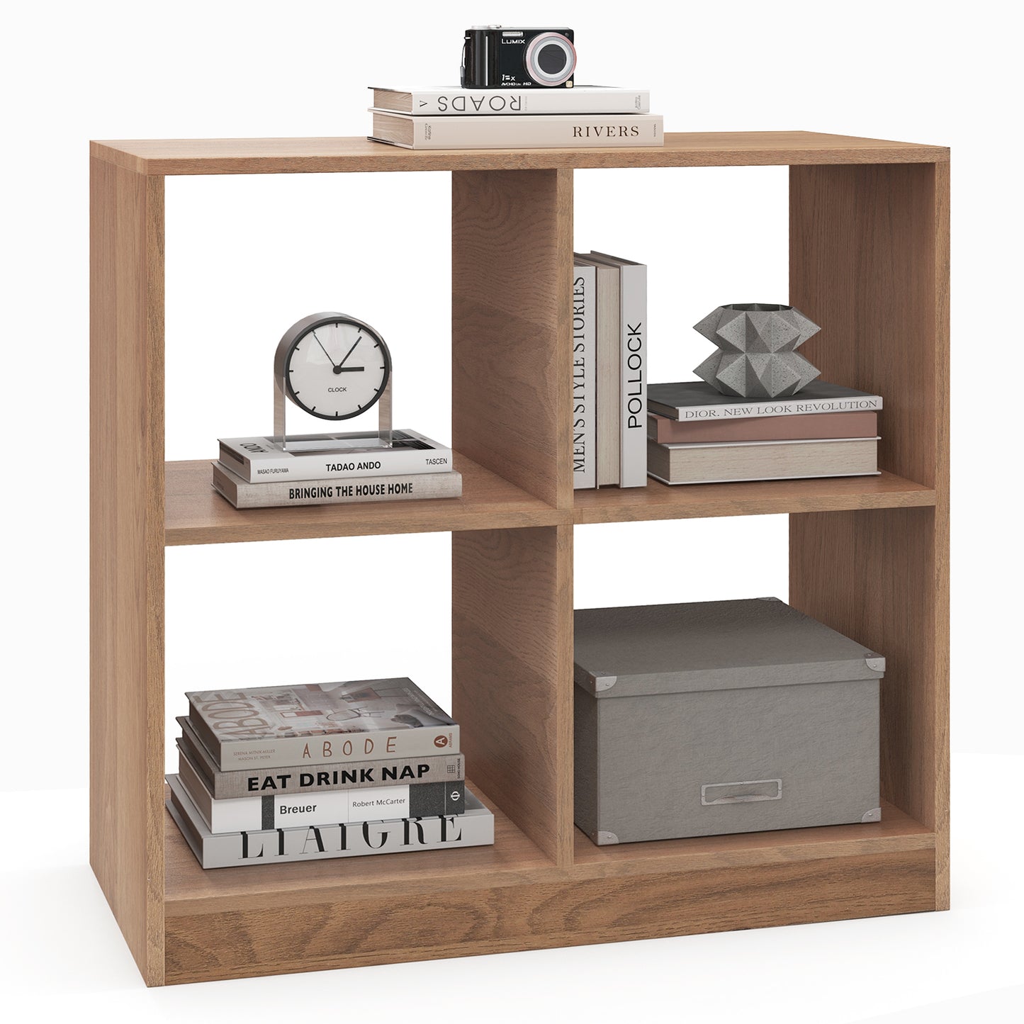4-Cube Kids Bookcase with Open Shelves-Natural Kids Crystal