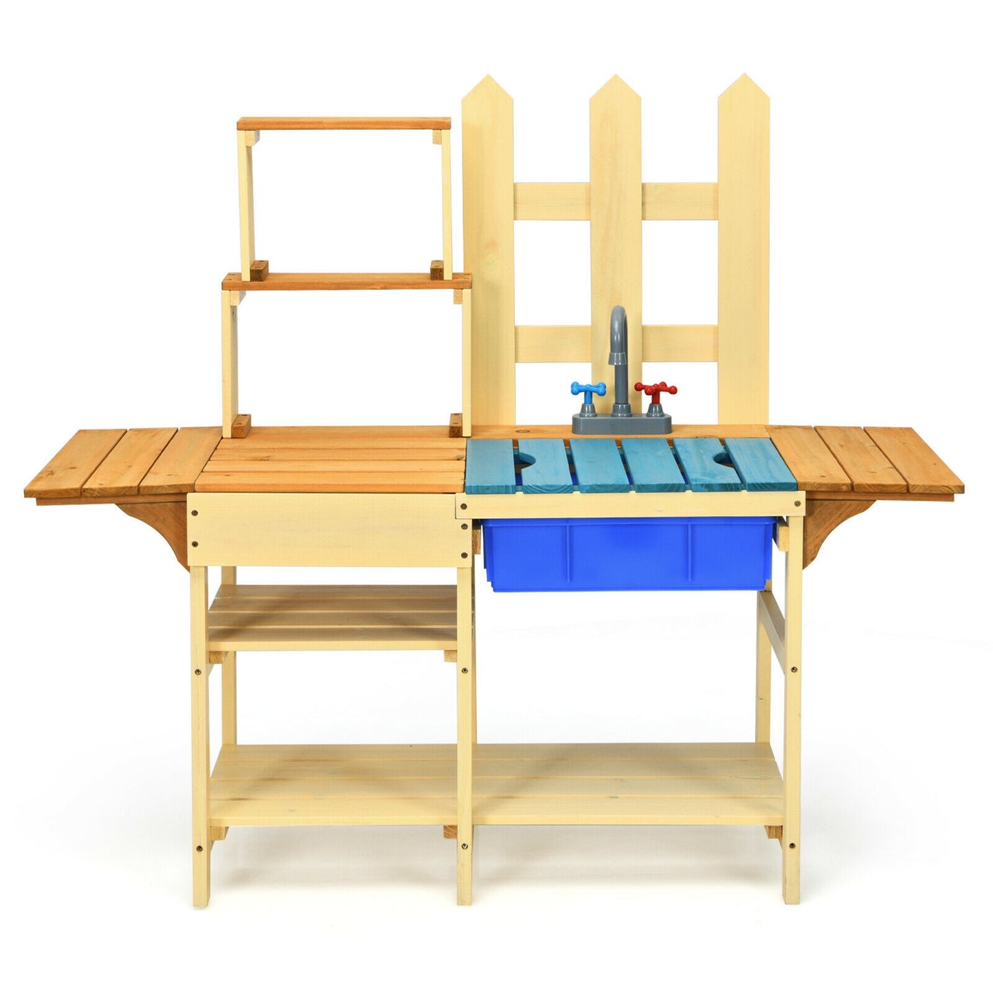 Kid's Outdoor Wooden Pretend Cook Kitchen Playset Toy Kids Crystal