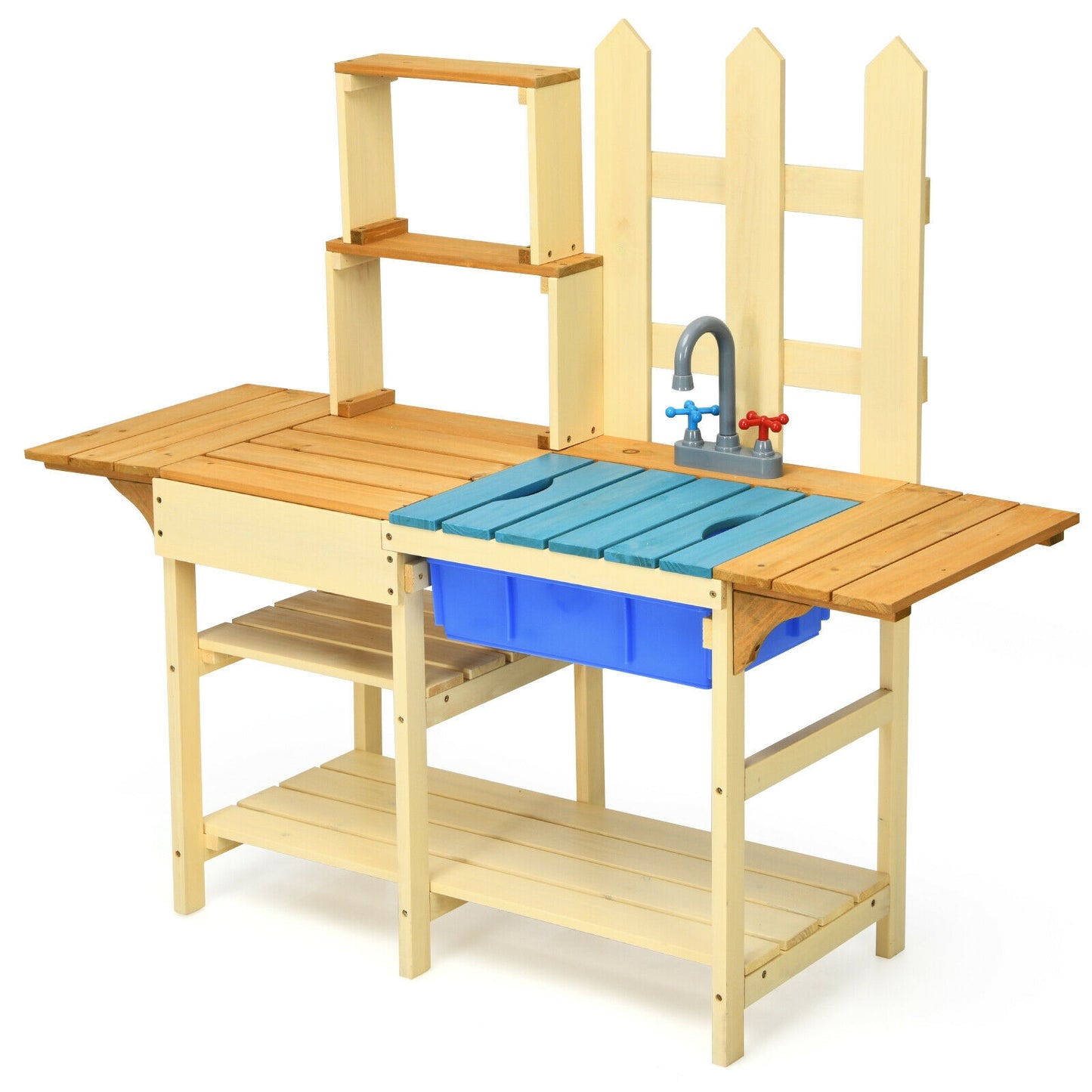 Kid's Outdoor Wooden Pretend Cook Kitchen Playset Toy Kids Crystal