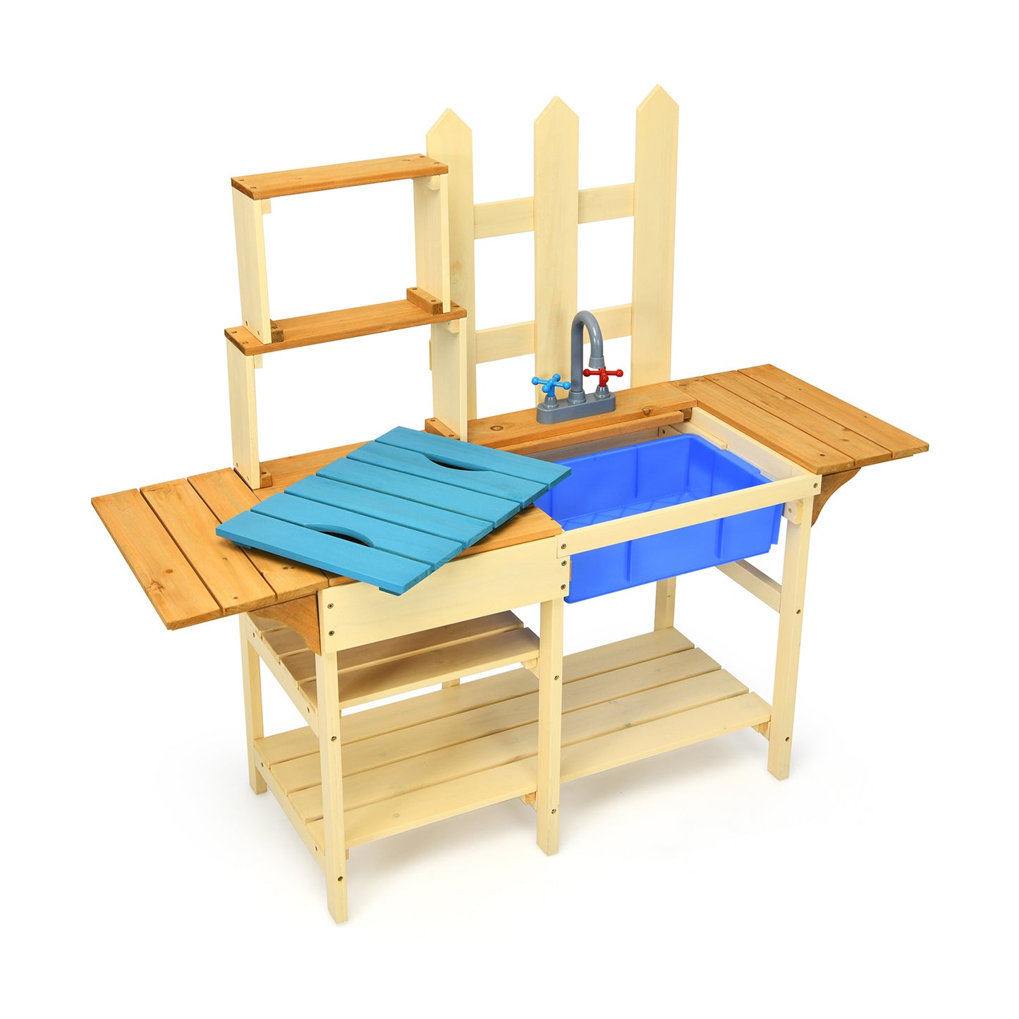Kid's Outdoor Wooden Pretend Cook Kitchen Playset Toy Kids Crystal