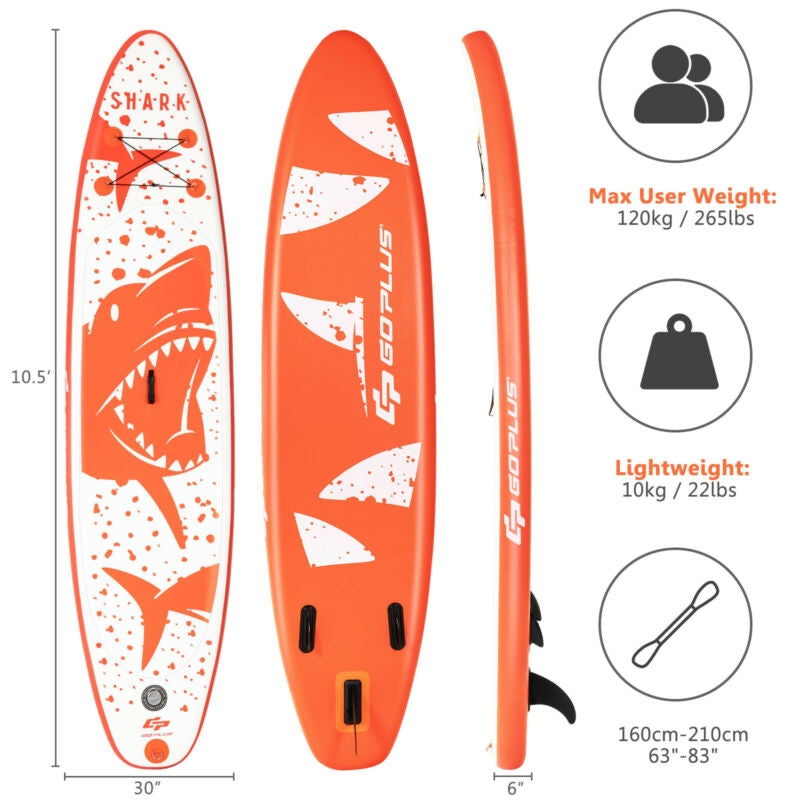 Inflatable Stand Up Paddle Board with Backpack Aluminum Paddle Pump-M Kids Crystal