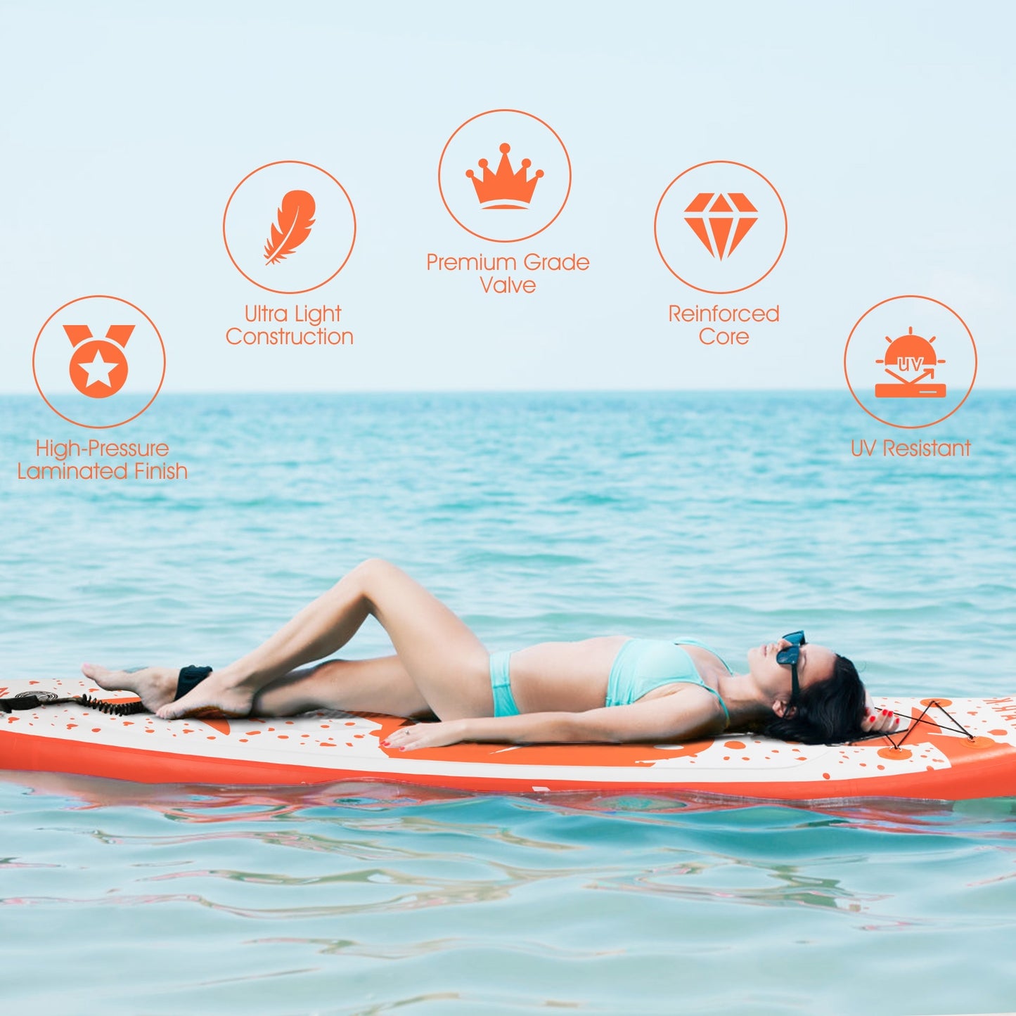 Inflatable Stand Up Paddle Board with Backpack Aluminum Paddle Pump-M Kids Crystal