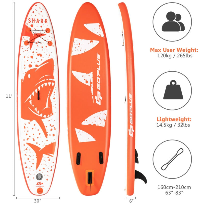 Inflatable Stand Up Paddle Board with Backpack Aluminum Paddle Pump-L Kids Crystal