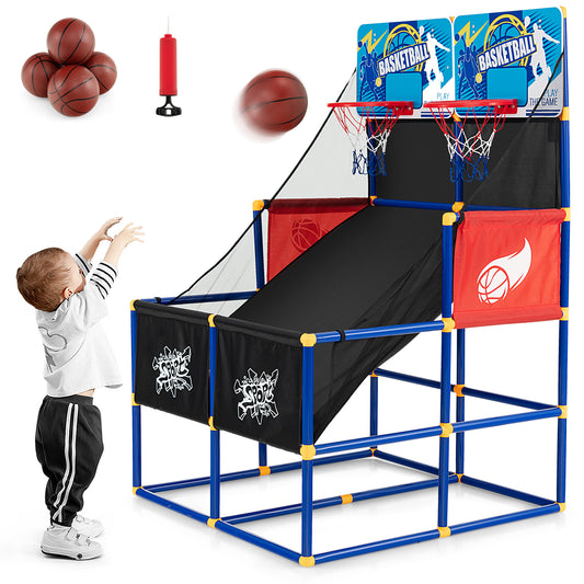 Kids Arcade Basketball Game Set with 4 Basketballs and Ball Pump Kids Crystal