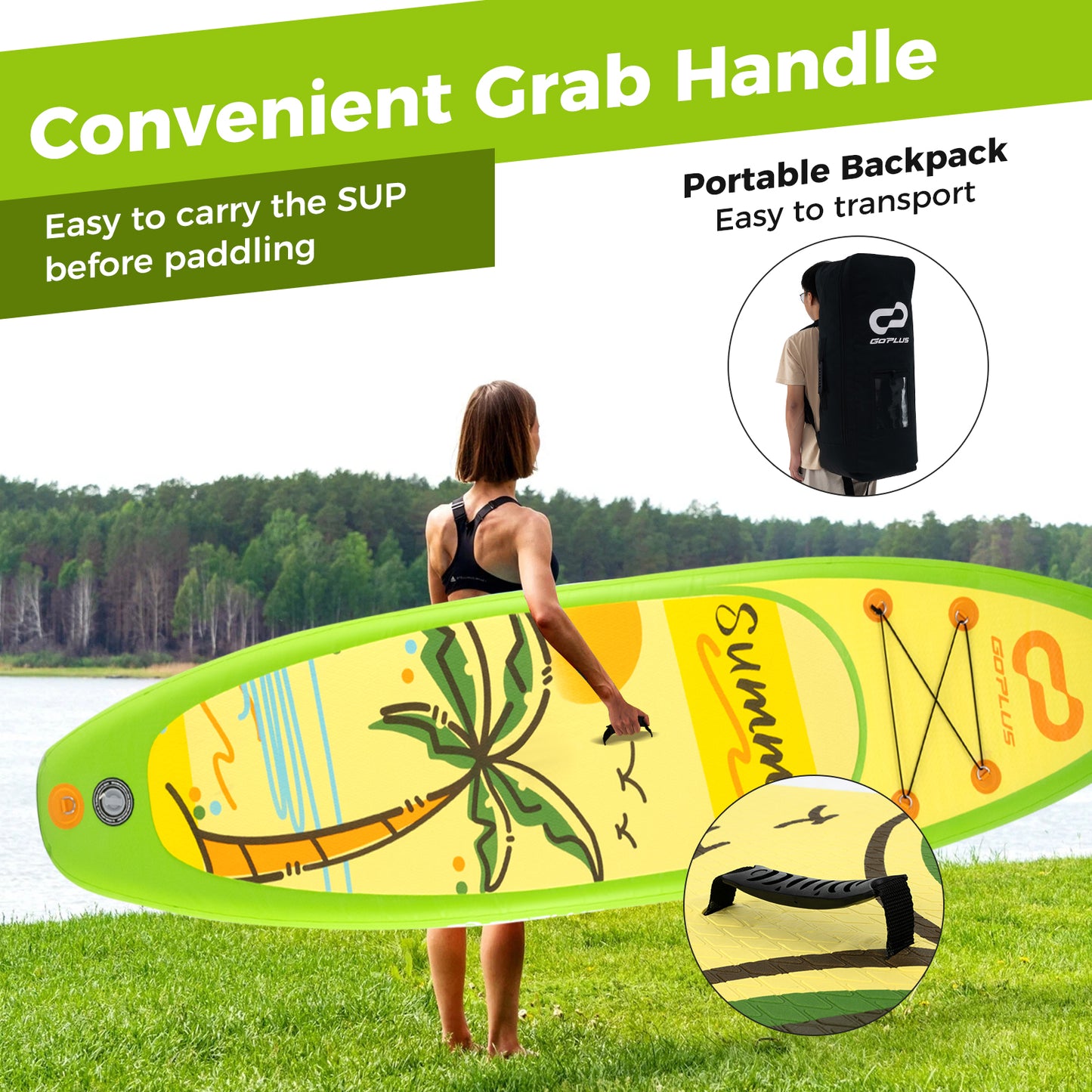 Inflatable Stand up Paddle Board iSUP Board Accessories with 3 Fins-L Kids Crystal
