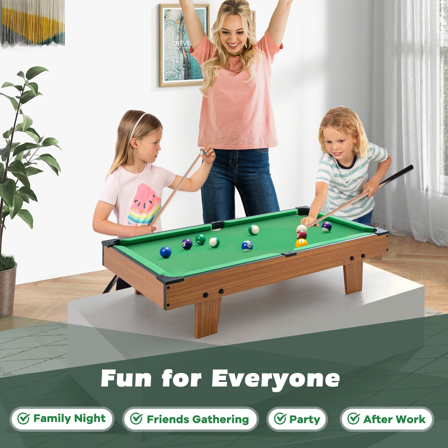 4-in-1 Combo Game Table Set Foosball Table with Billiards and Hockey Kids Crystal