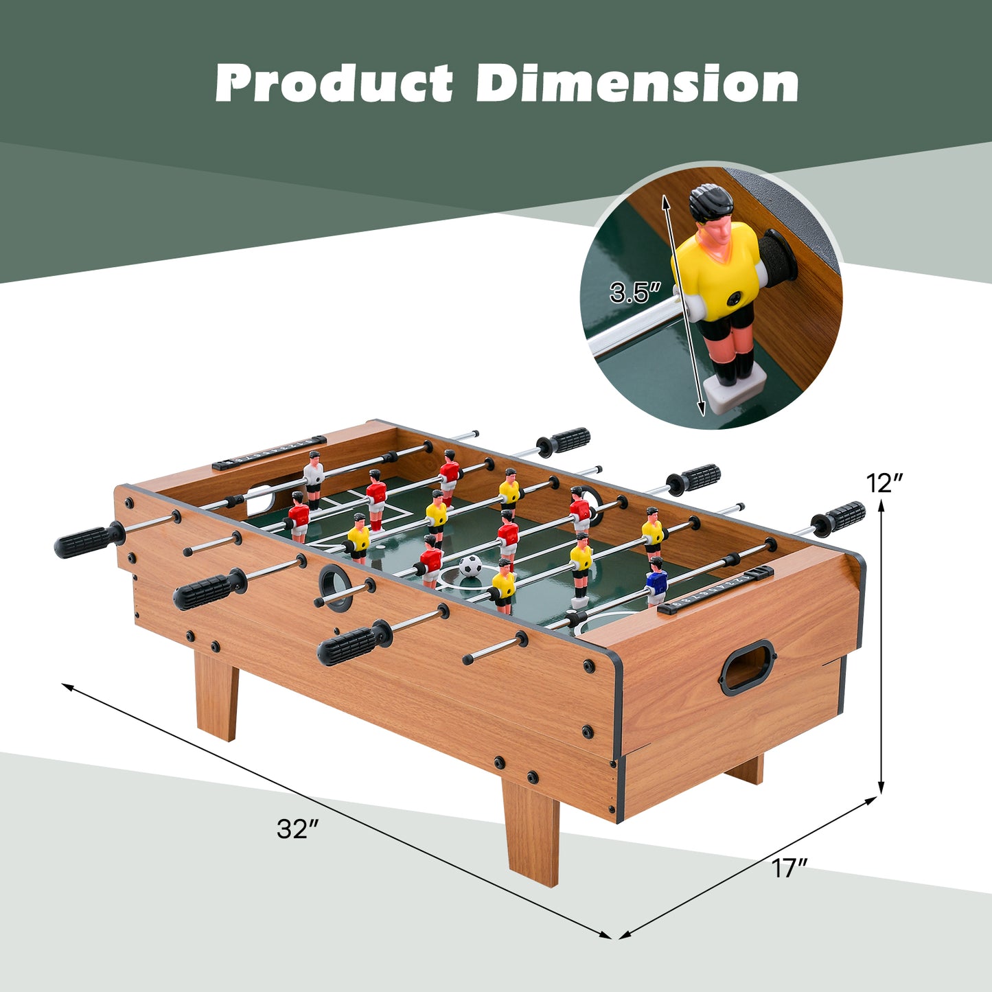 4-in-1 Combo Game Table Set Foosball Table with Billiards and Hockey Kids Crystal
