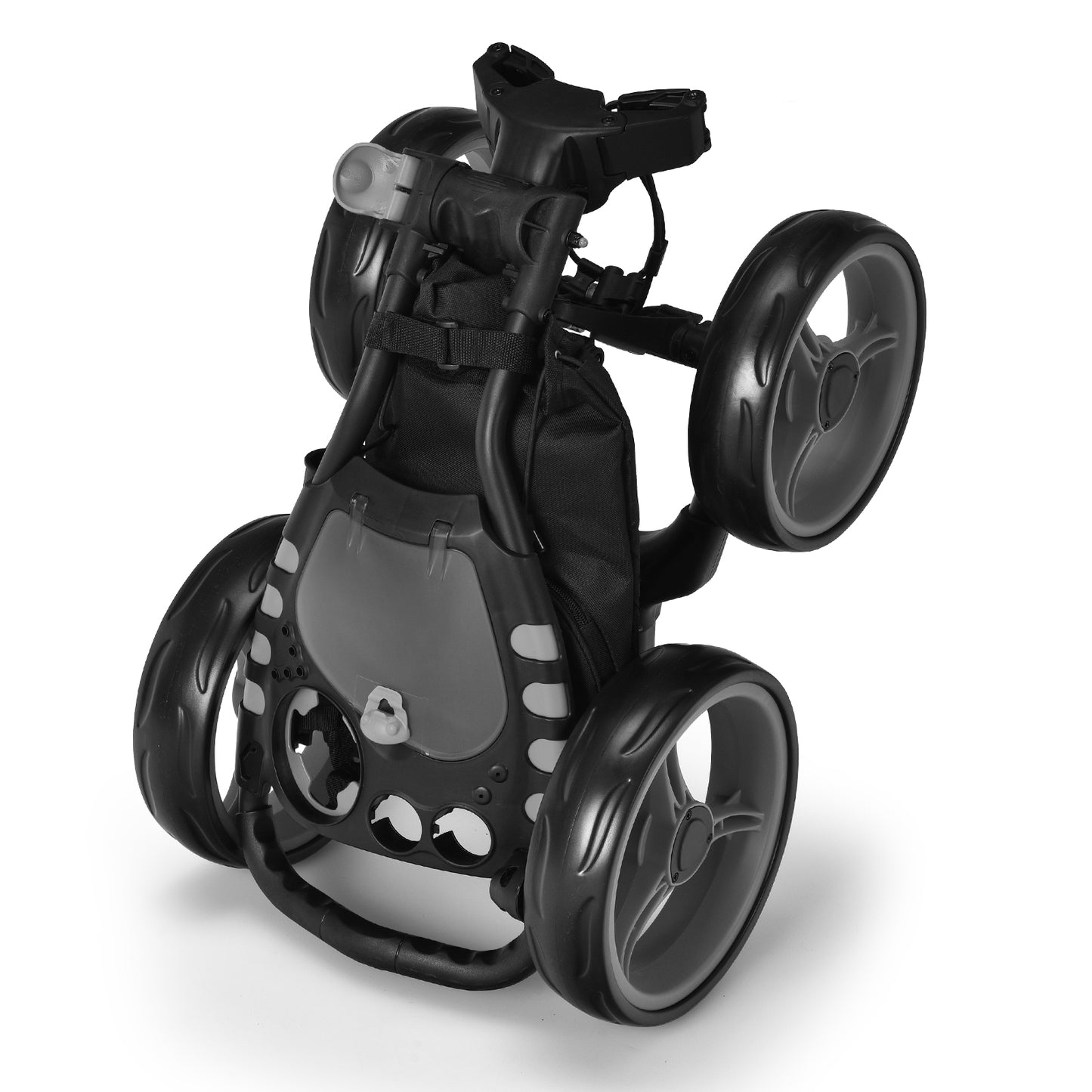 Lightweight Foldable Collapsible 4 Wheels Golf Push Cart-Gray Kids Crystal