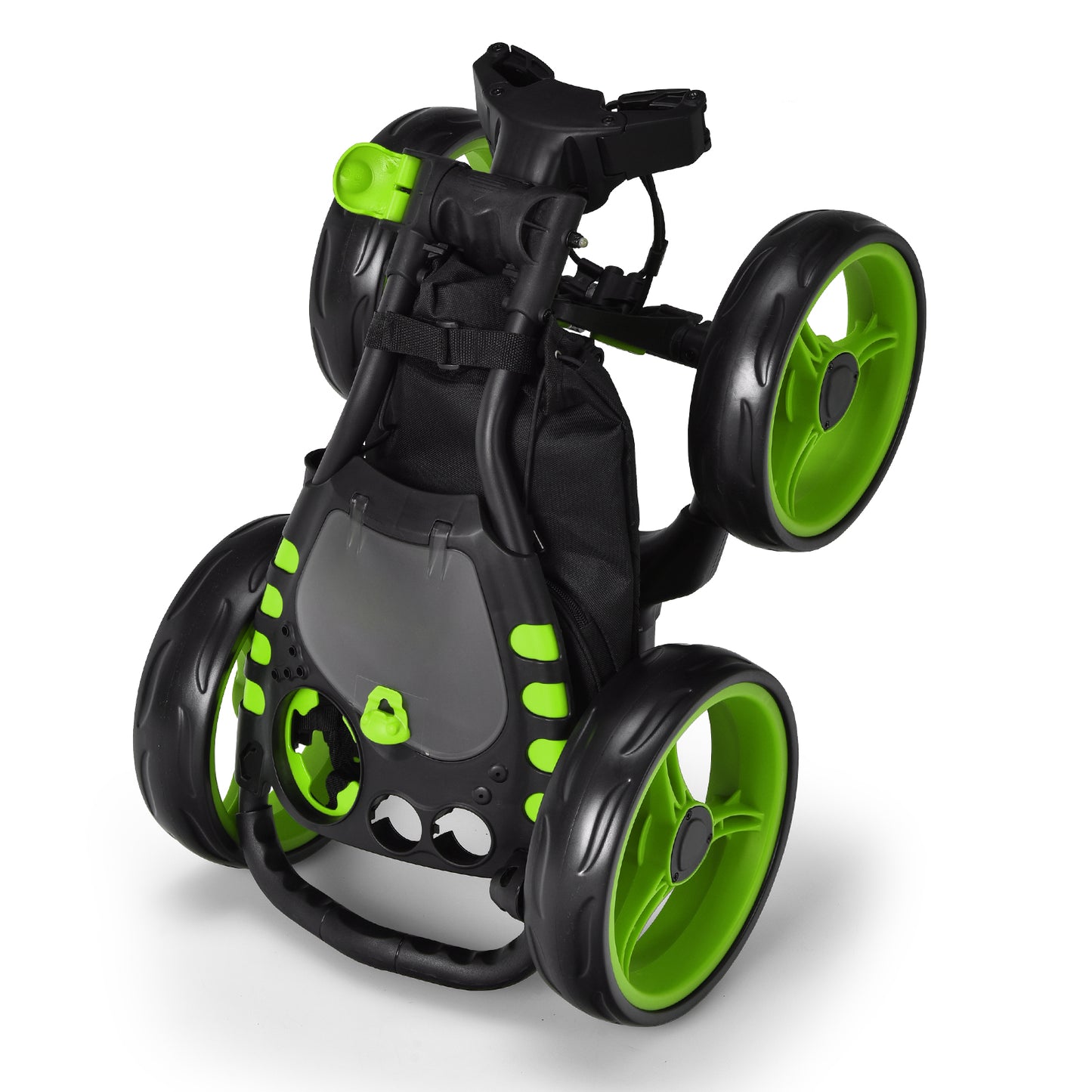 Lightweight Foldable Collapsible 4 Wheels Golf Push Cart-Green Kids Crystal