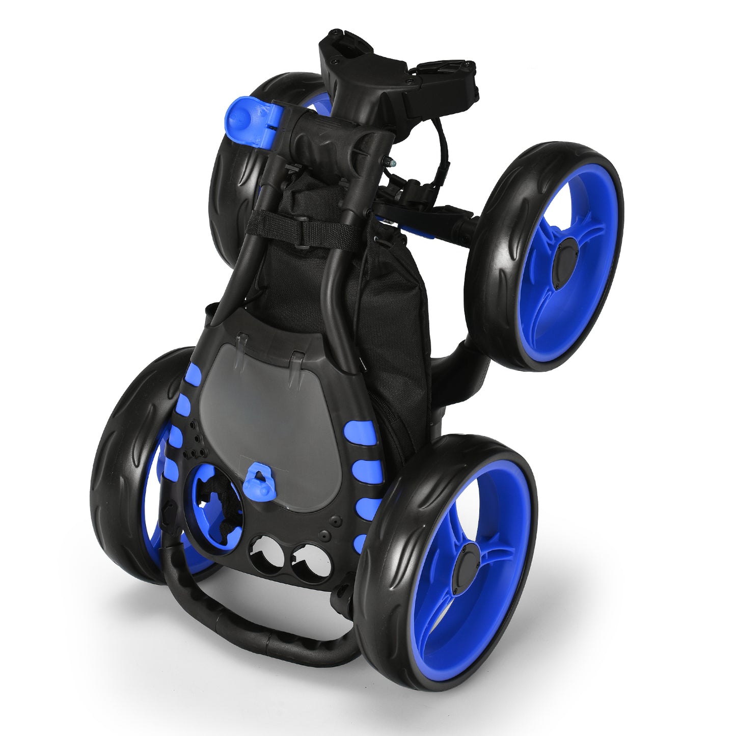 Lightweight Foldable Collapsible 4 Wheels Golf Push Cart-Blue Kids Crystal
