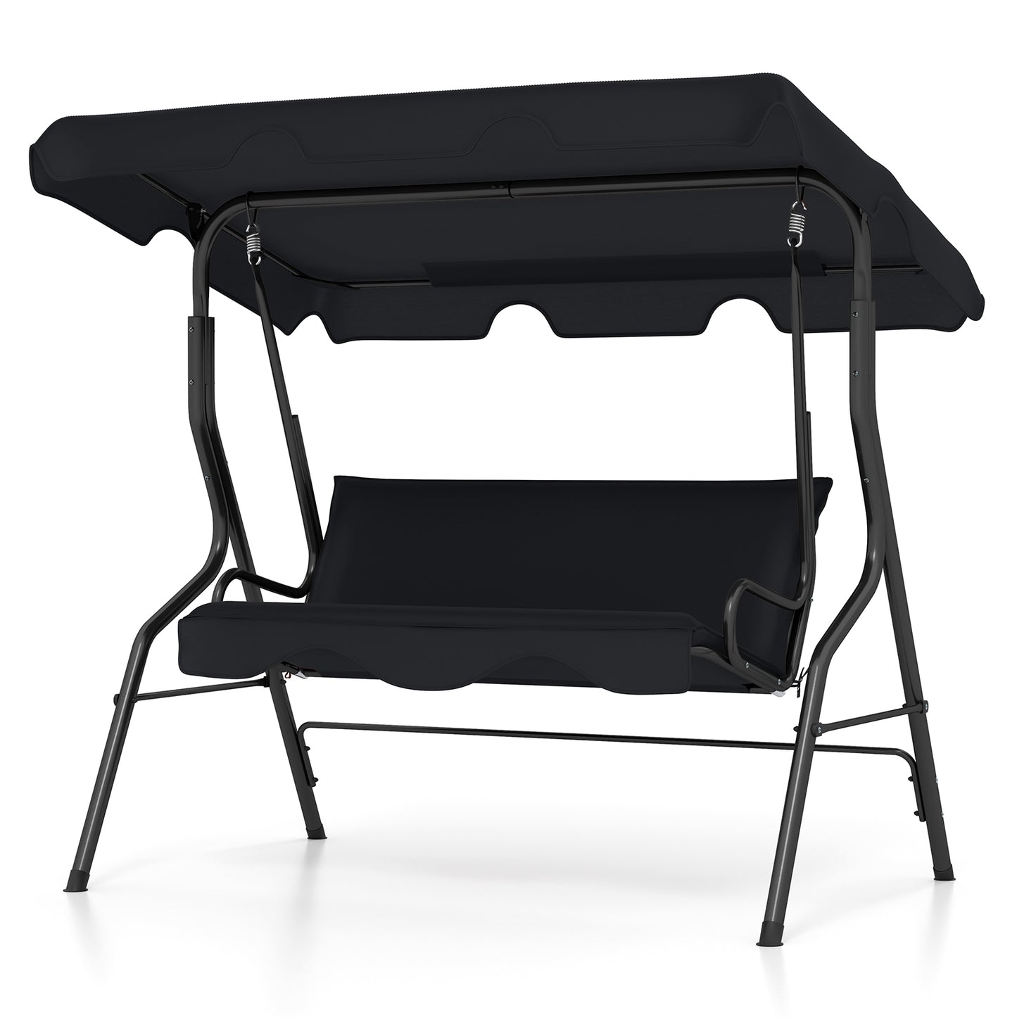 3 Seats Patio Canopy Swing-Black Kids Crystal