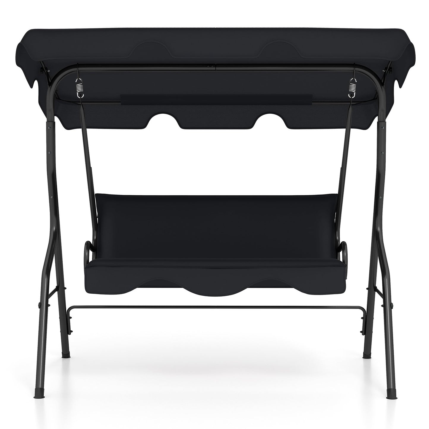 3 Seats Patio Canopy Swing-Black Kids Crystal
