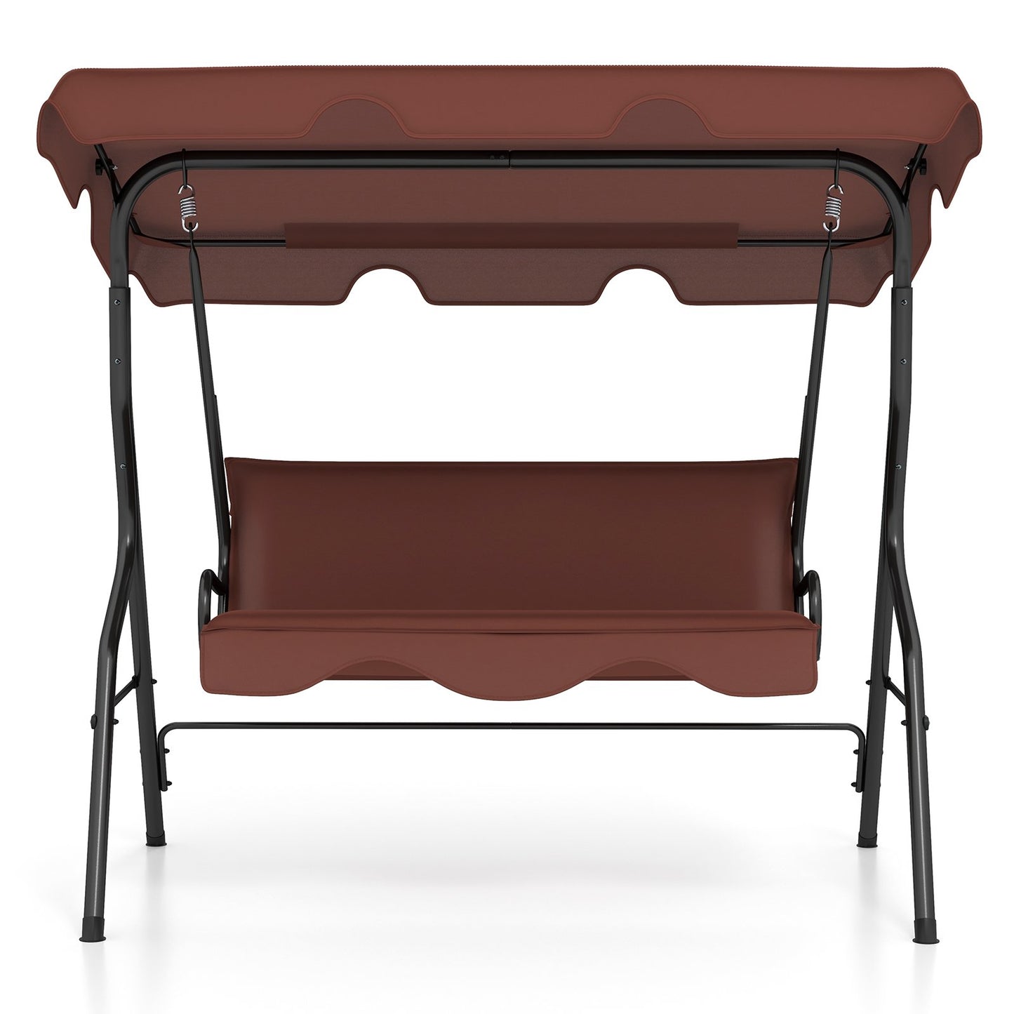 3 Seats Patio Canopy Swing-Brown Kids Crystal