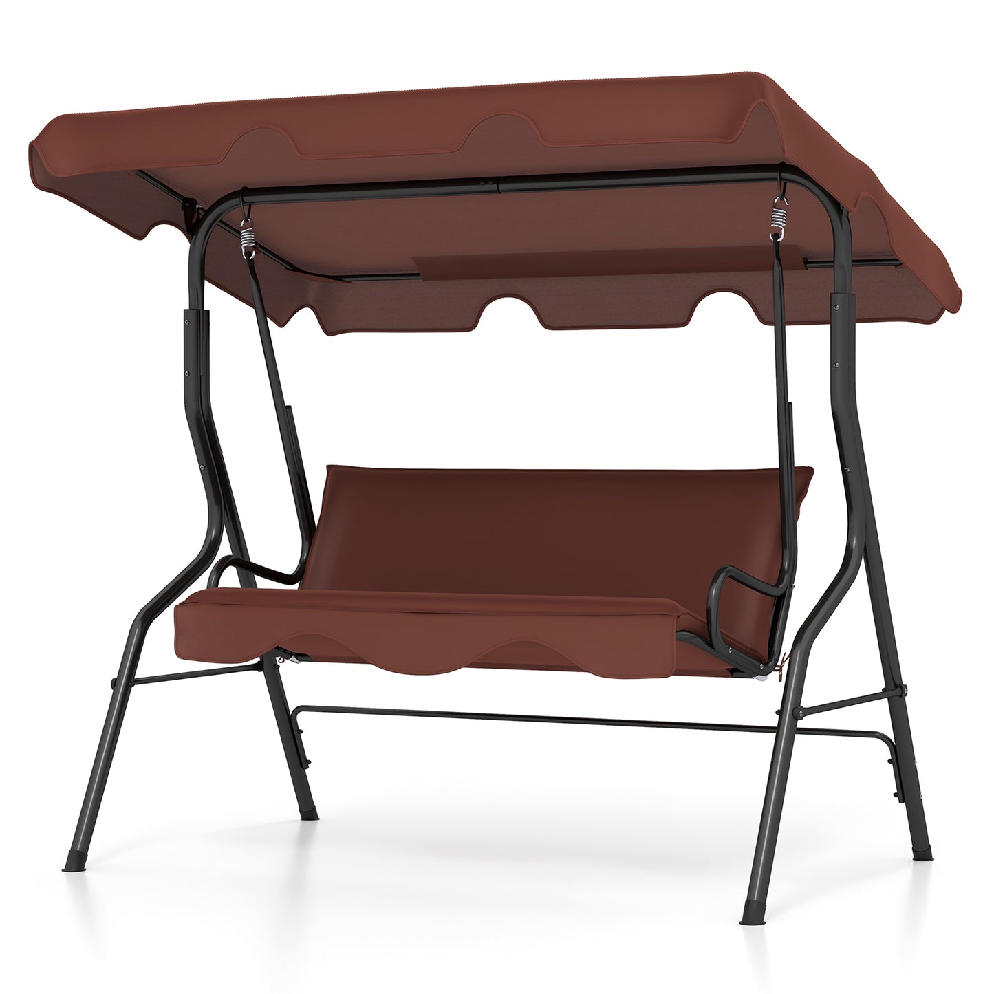 3 Seats Patio Canopy Swing-Brown Kids Crystal