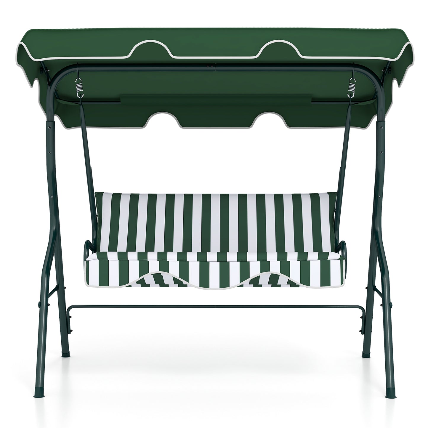 3 Seats Patio Canopy Swing-Green Kids Crystal