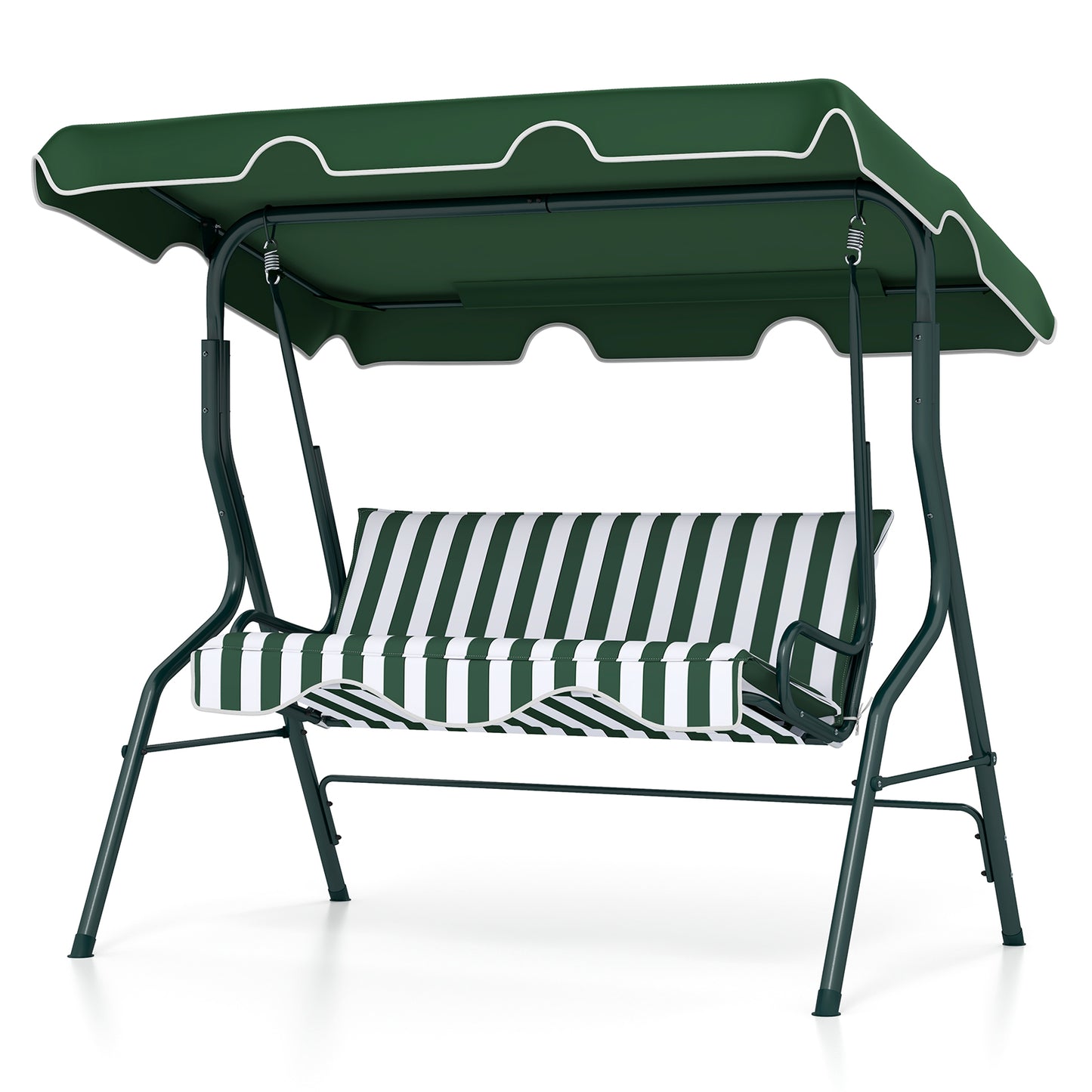 3 Seats Patio Canopy Swing-Green Kids Crystal