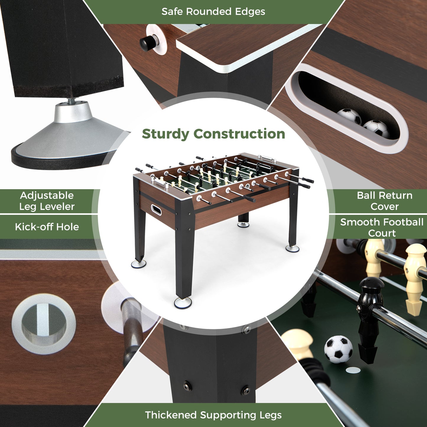 54 Inch Indoor Competition Game Soccer Table Kids Crystal